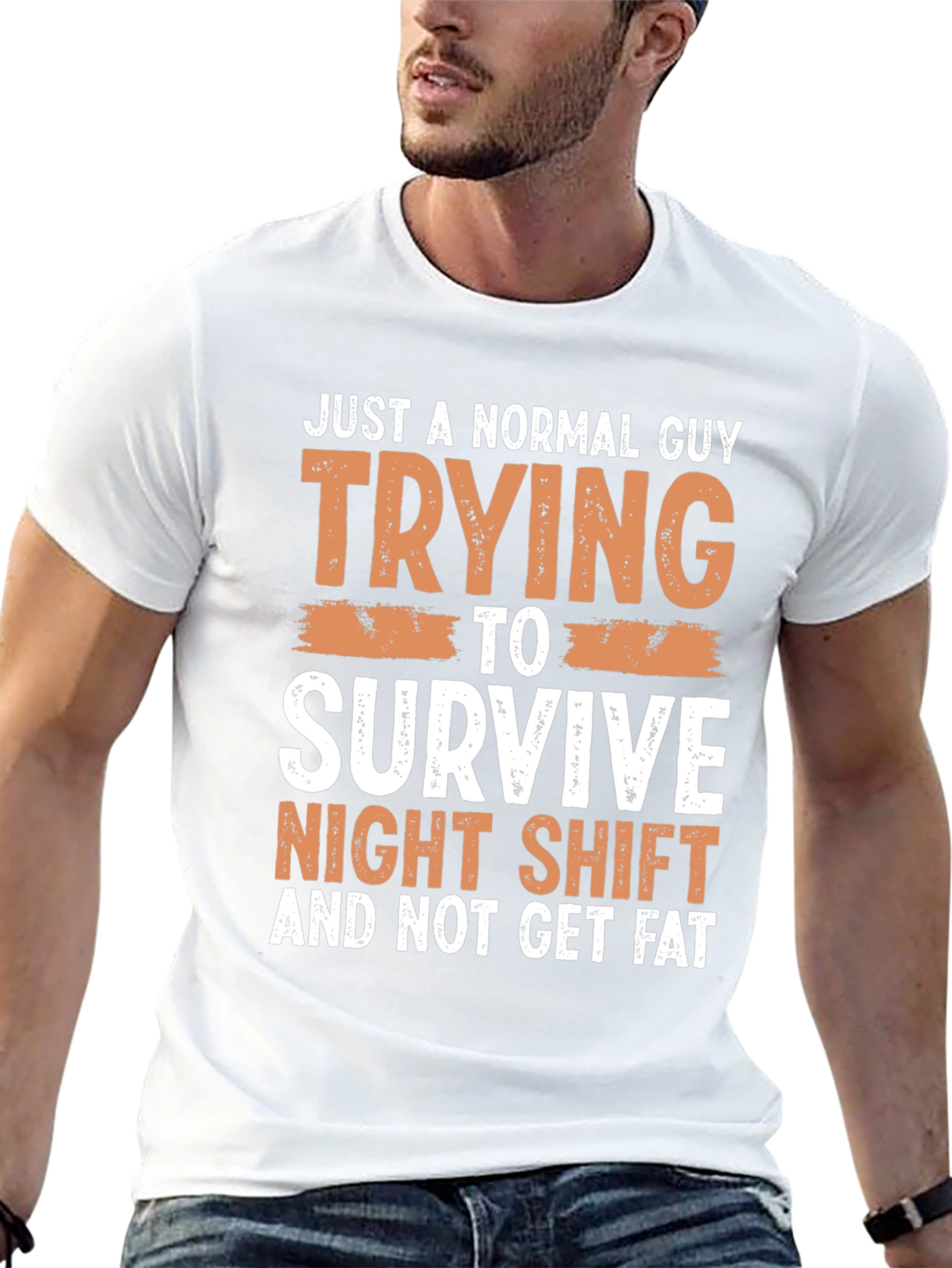 Black Normal Guy Night Shift T-Shirt view 13