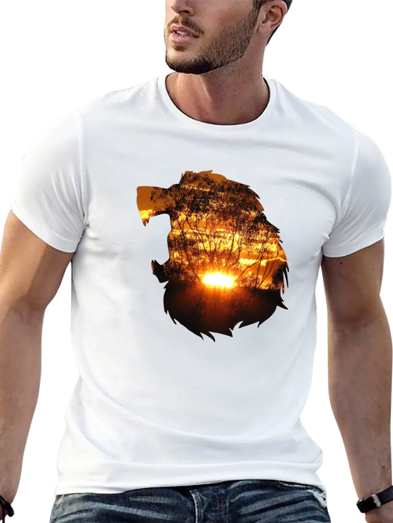 Black Sunset Silhouette Graphic T-Shirt - Black view 13