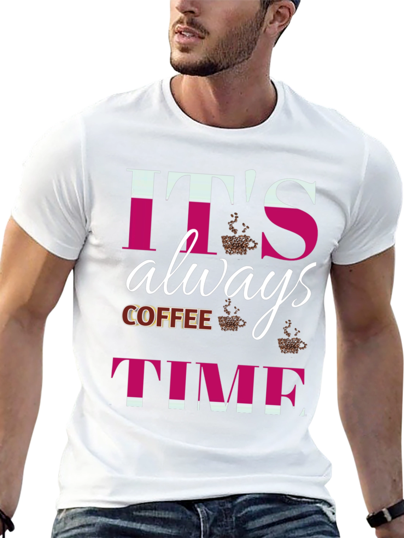 Black It's Always Coffee Time Graphic T-Shirt view 13