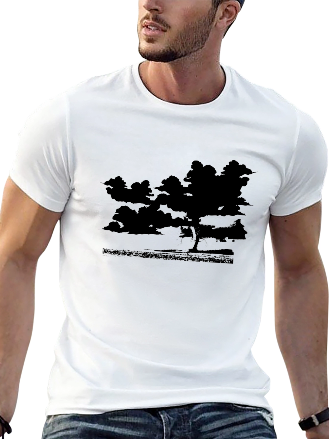 Black Black Silhouette Landscape T-Shirt view 13