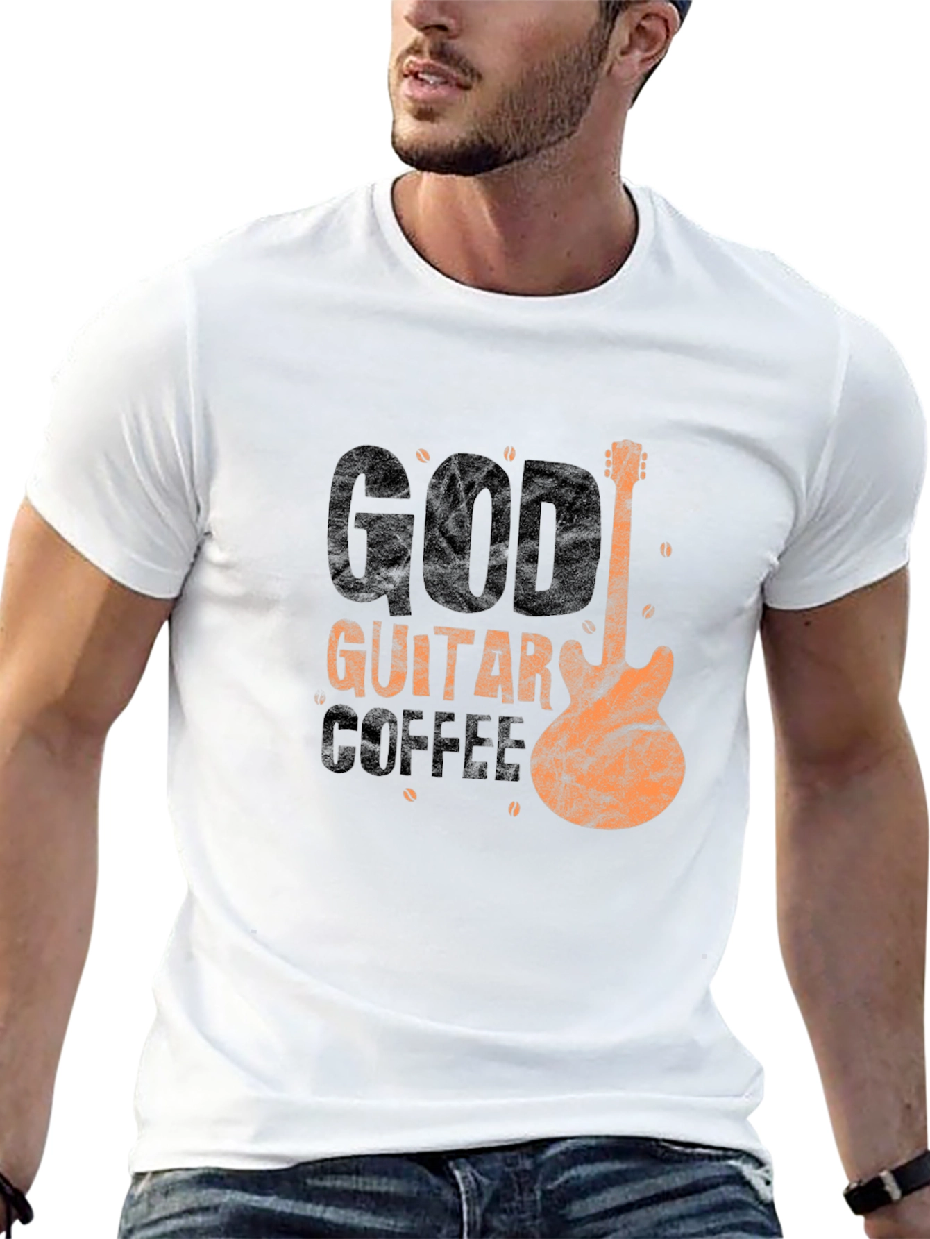 Black God Guitar Coffee T-Shirt - Music Lover Tee view 13