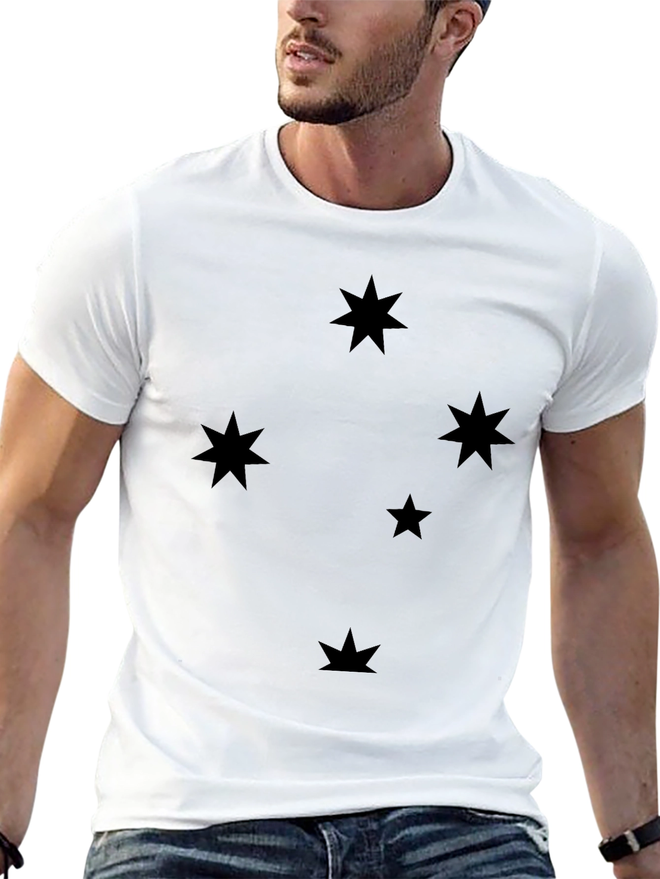 Black Southern Cross Starry Night Black T-Shirt view 13