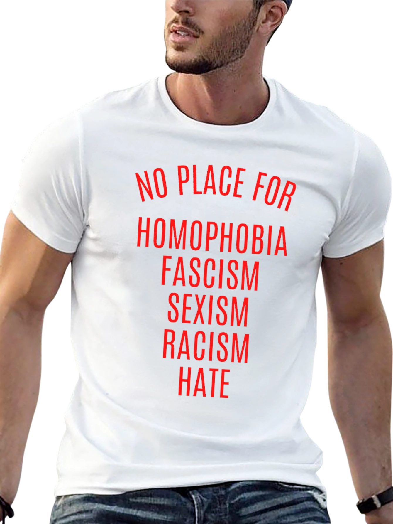 Black No Place For Hate T-Shirt view 13