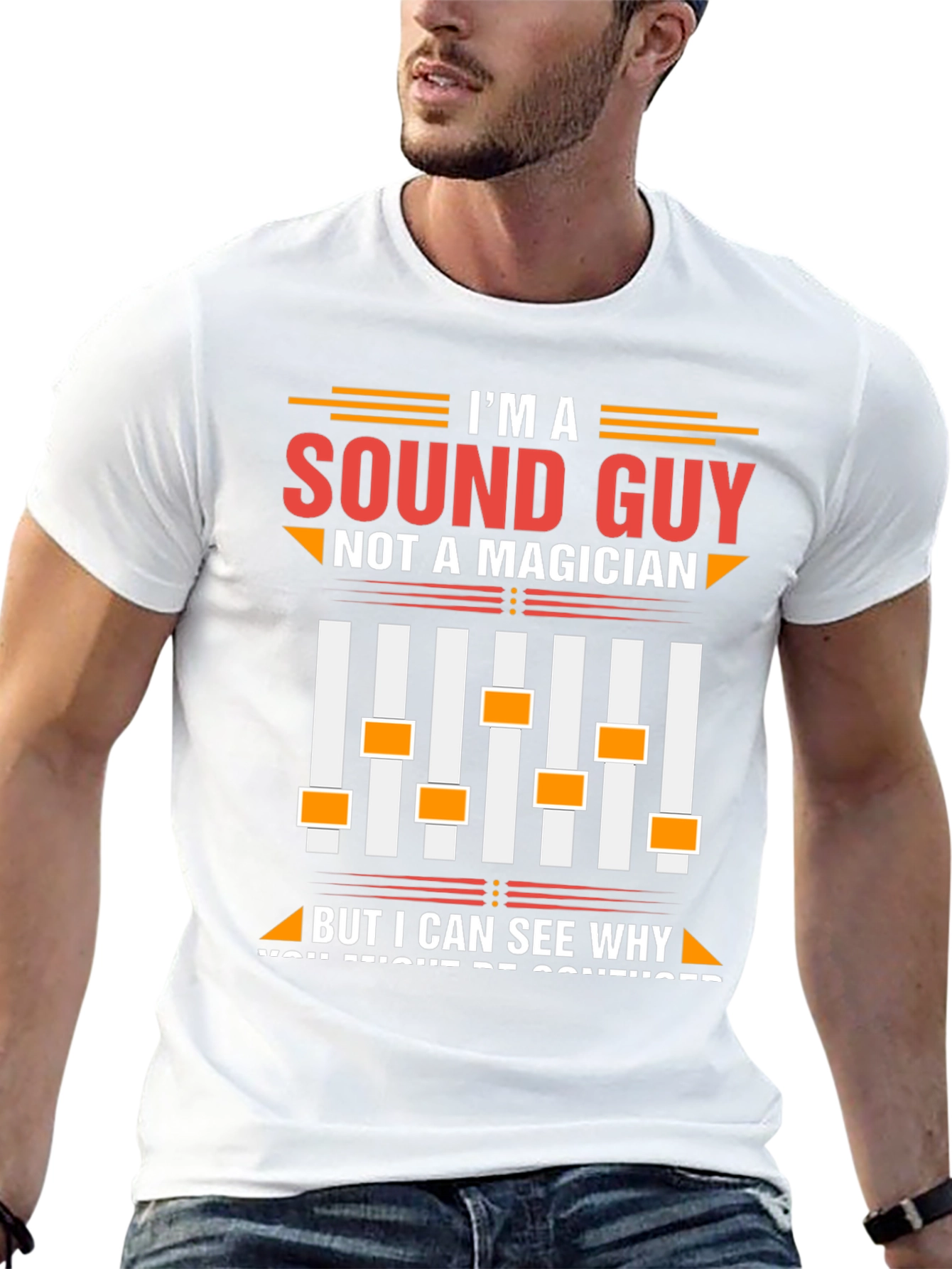 Black Sound Guy T-Shirt - Not a Magician Audio Engineer Tee view 13