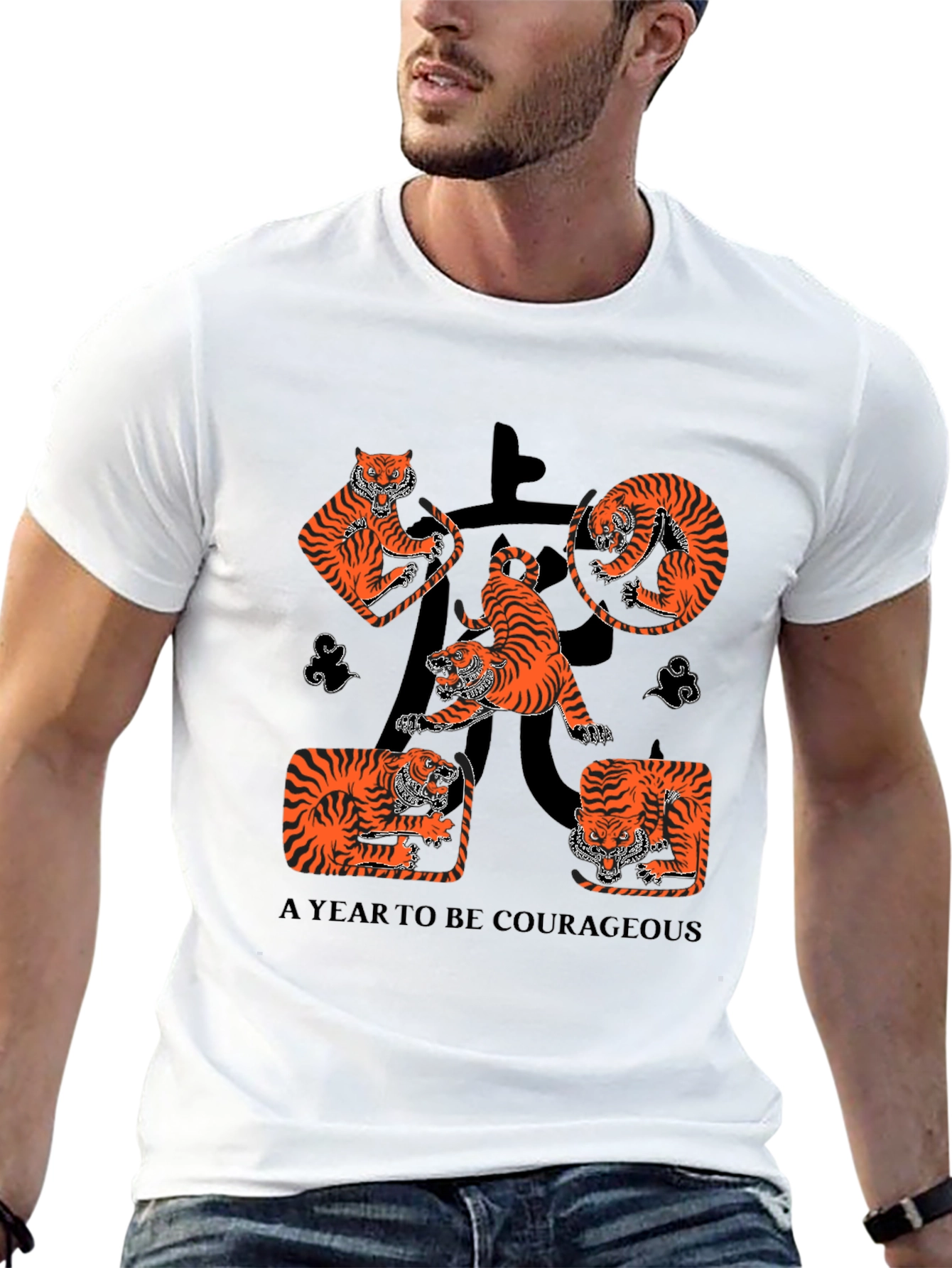 Black Year of the Tiger Graphic Tee - Black view 13