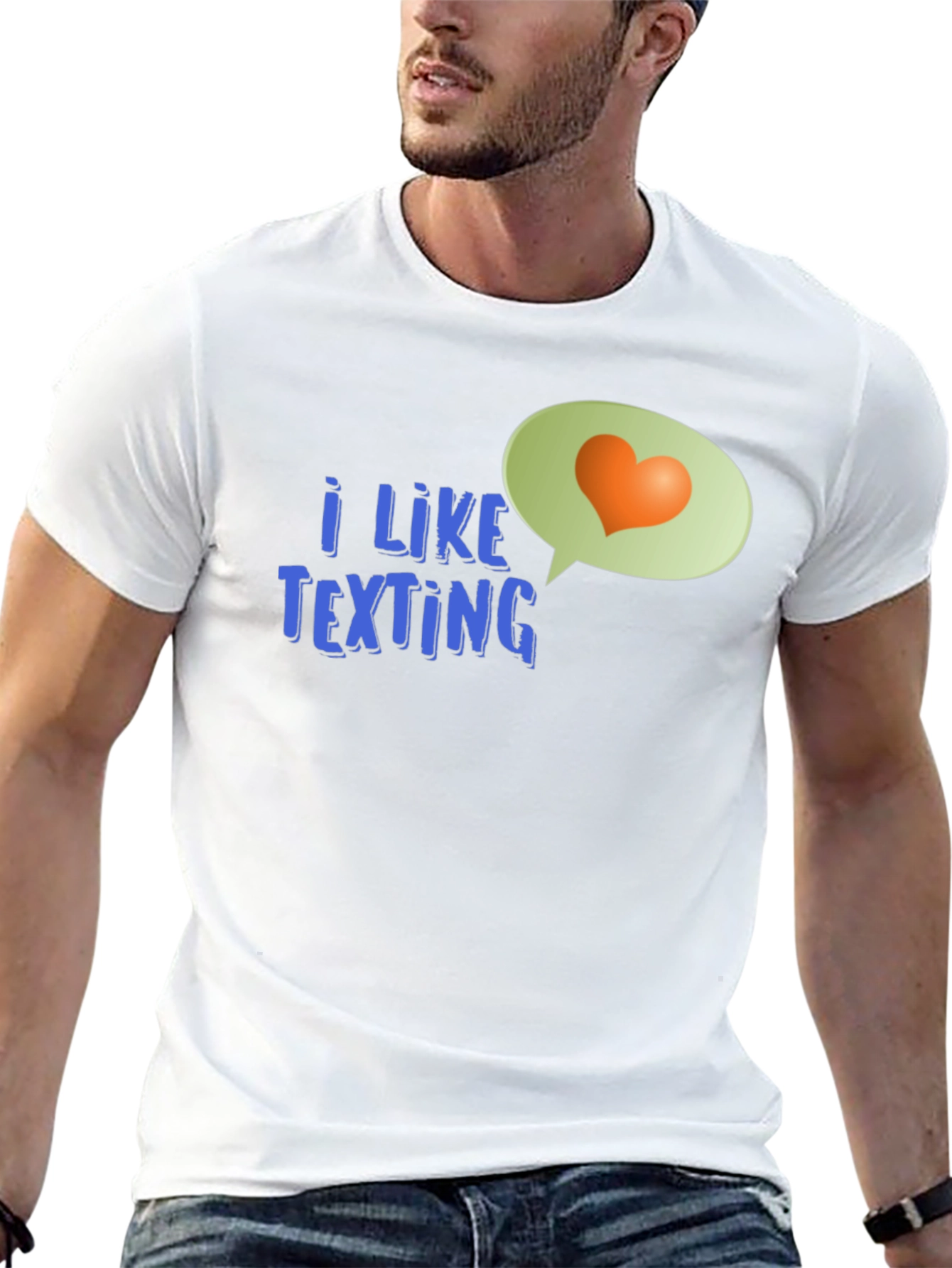 Black I Like Texting Heart Tee - Stylish Graphic T-Shirt view 13