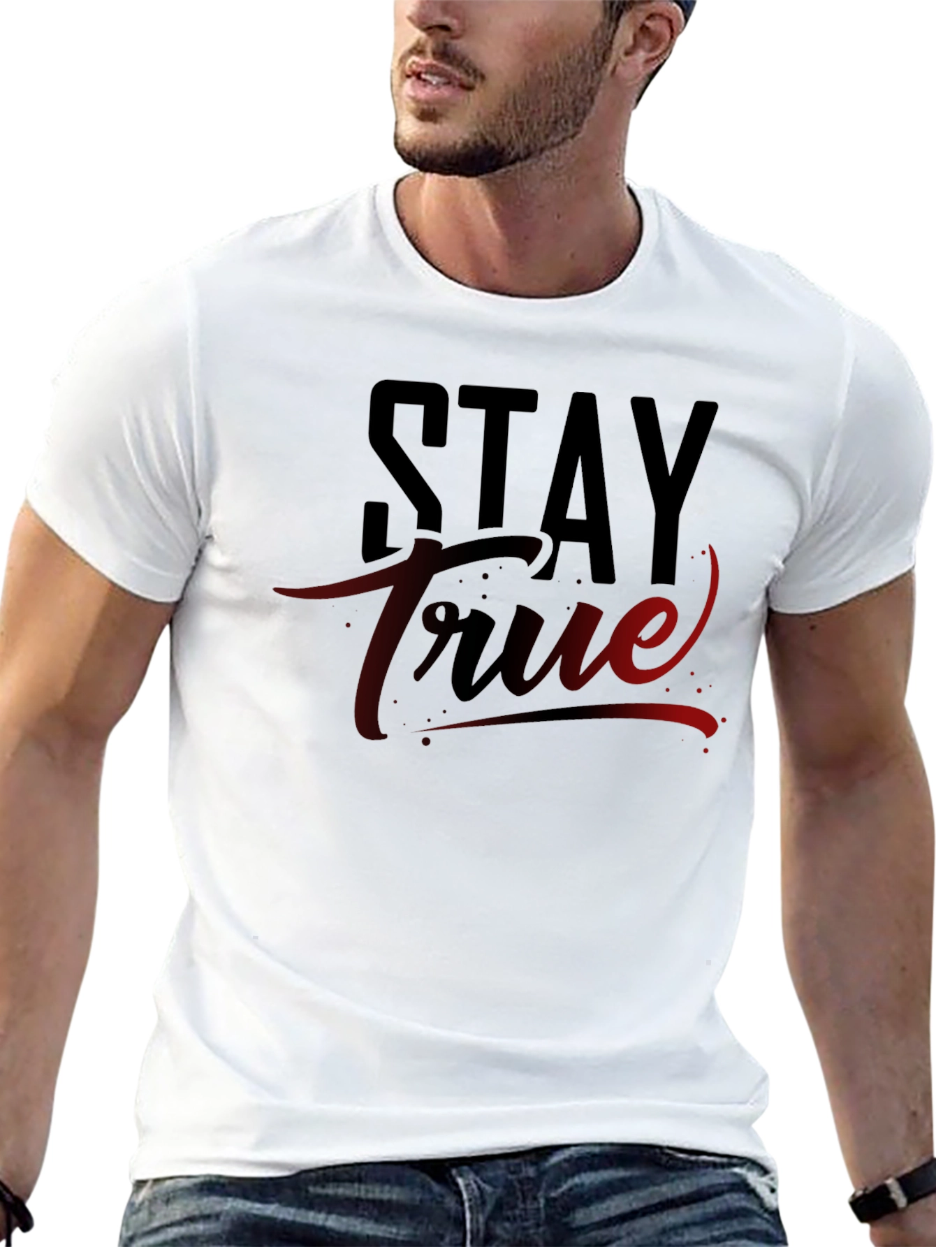 Black Stay True Black Graphic T-Shirt view 13