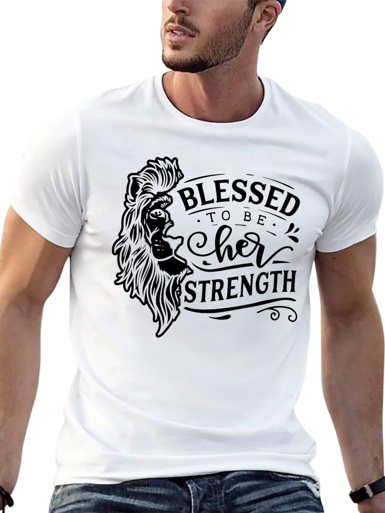 Black Blessed to Be Her Strength Black Graphic Tee view 13