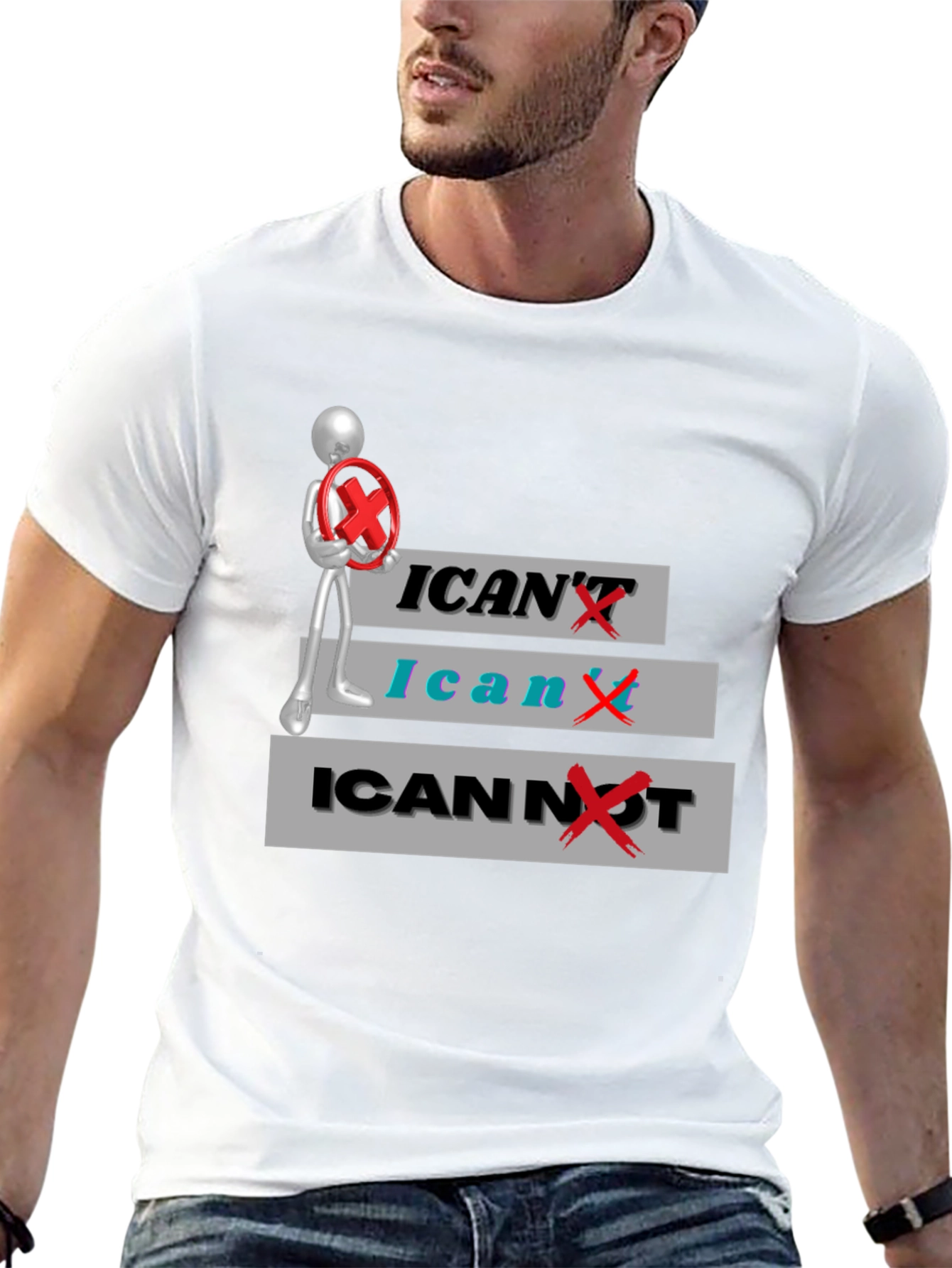 Black I Can't / I Can / I Cannot T-Shirt view 13