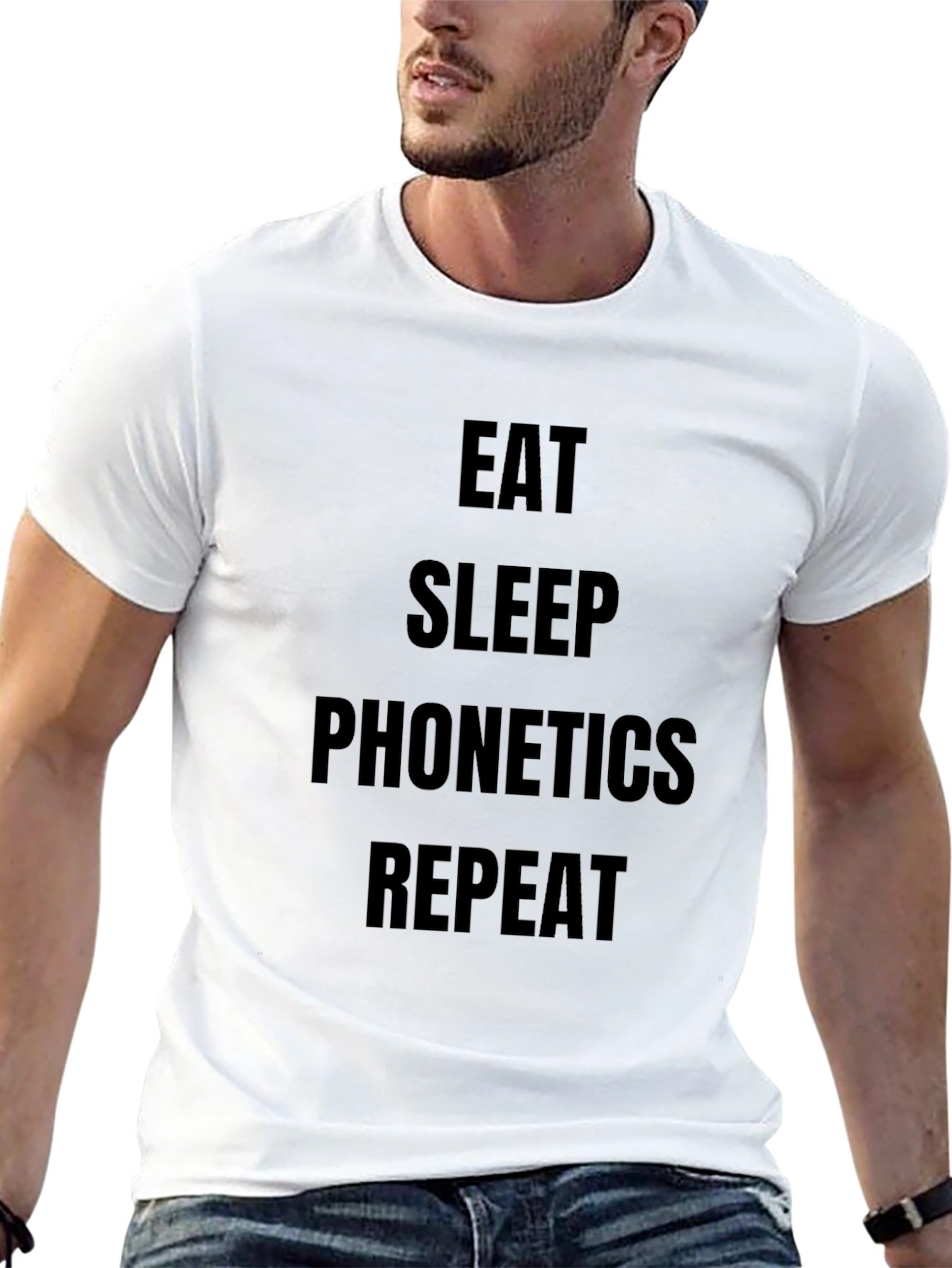 Black Eat Sleep Phonetics Repeat T-Shirt view 13