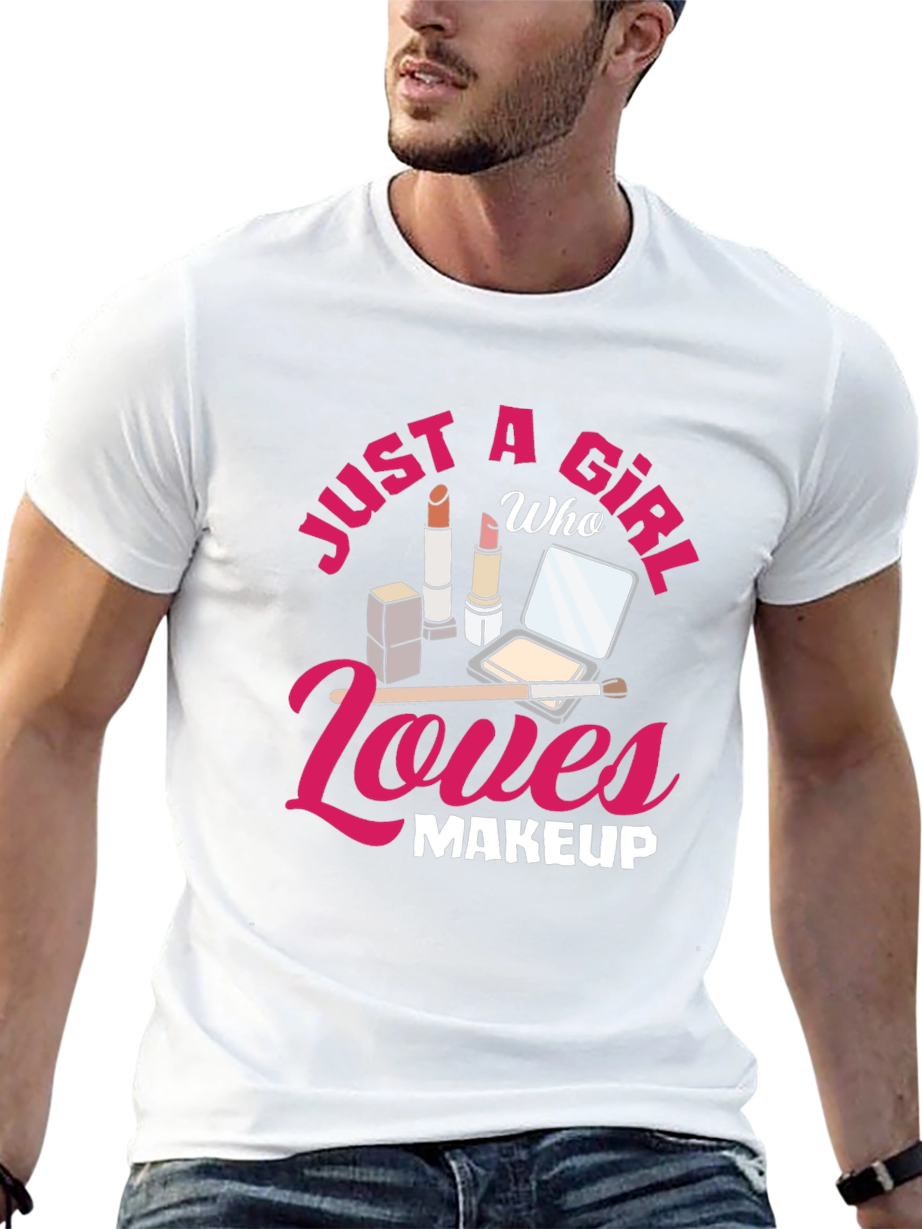 Black Just A Girl Who Loves Makeup Graphic T-Shirt view 13