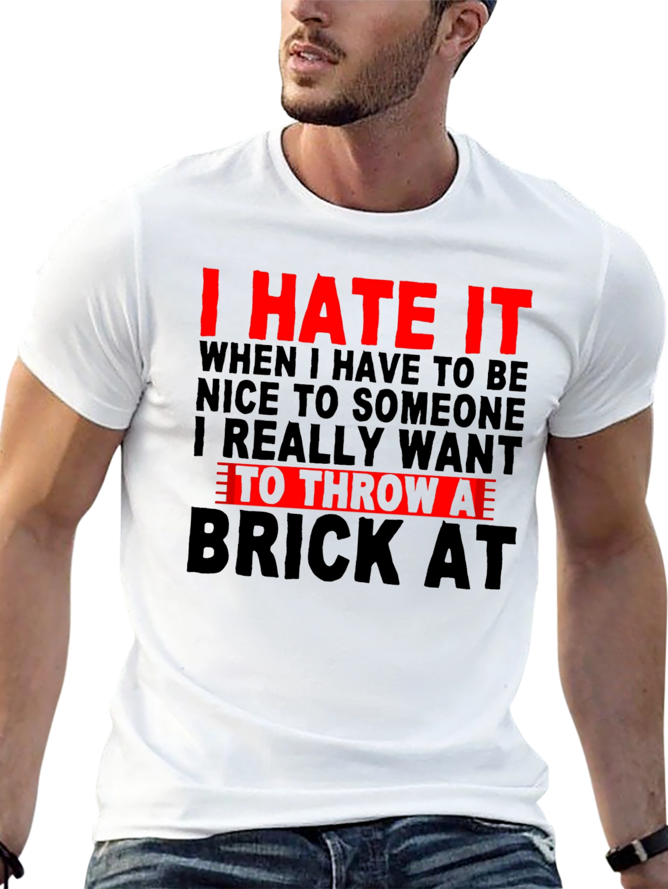 Black I Hate It T-Shirt - Funny Sarcastic Tee view 13
