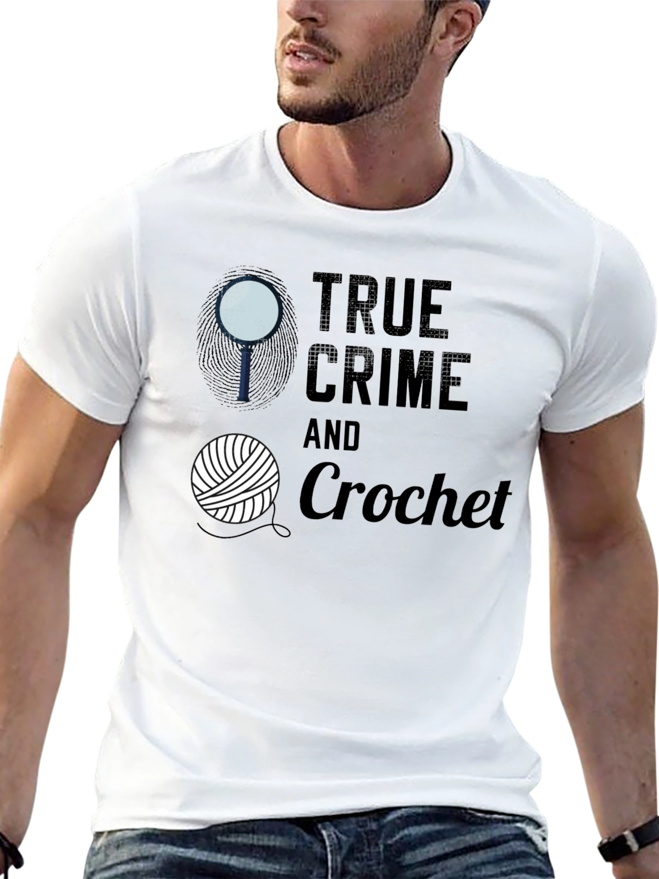 Black True Crime & Crochet Graphic Tee view 13