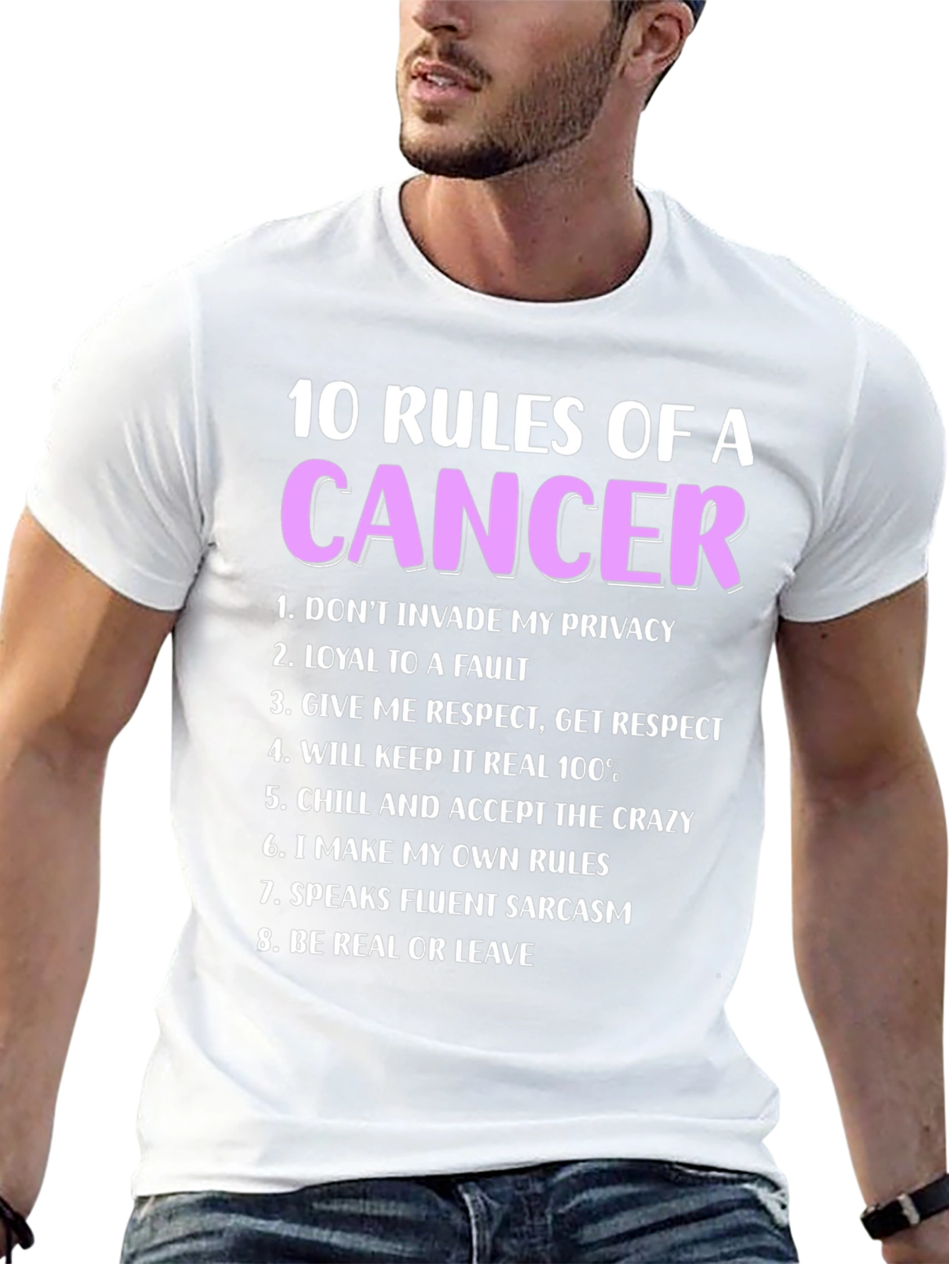 Black Cancer Zodiac T-Shirt - 10 Rules view 13