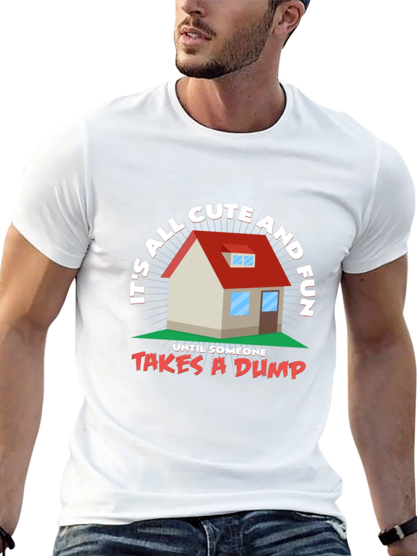 Black Funny House Graphic T-Shirt  view 13