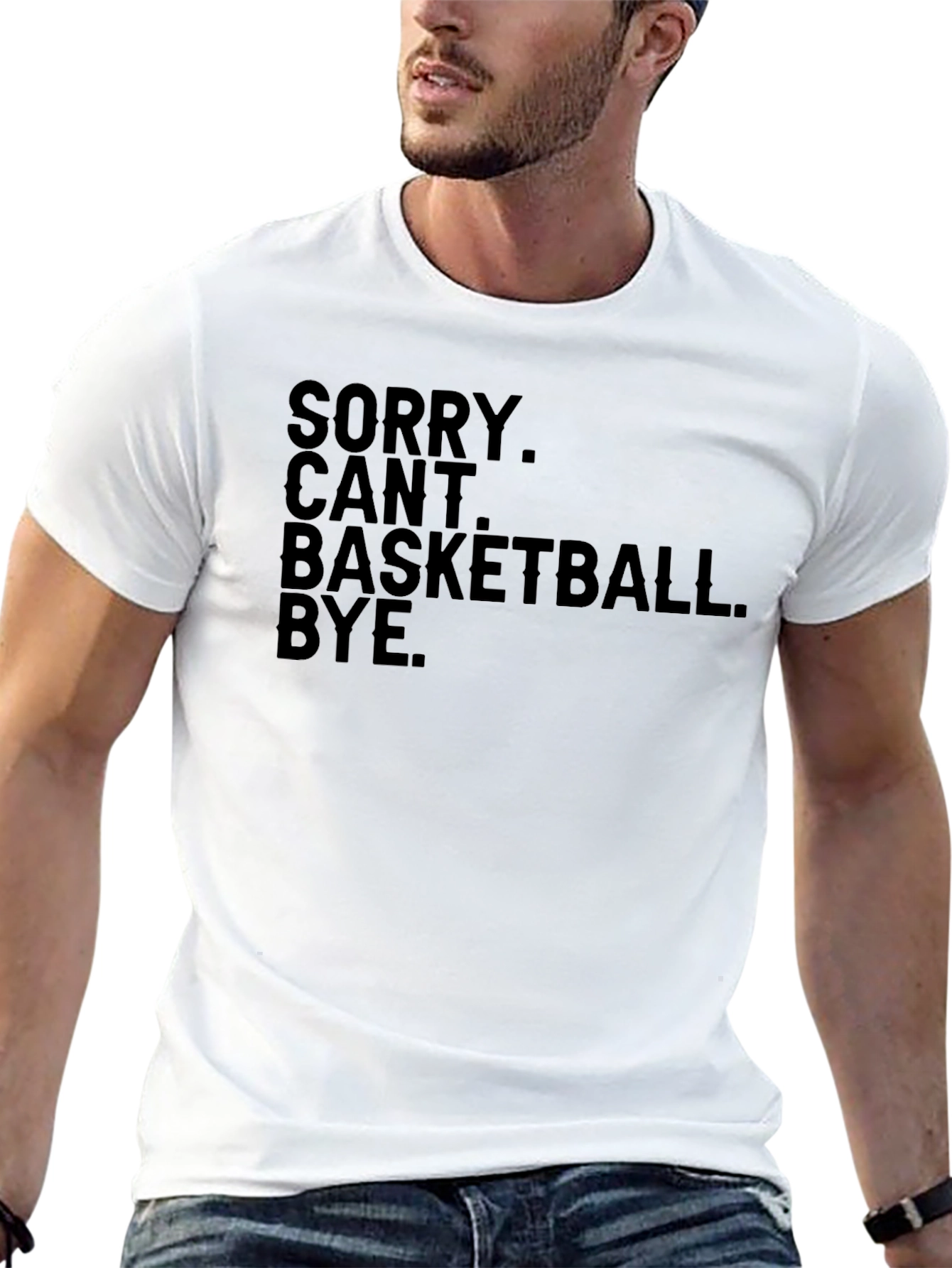 Black Funny Sorry Can't Basketball Bye Black T-Shirt view 13