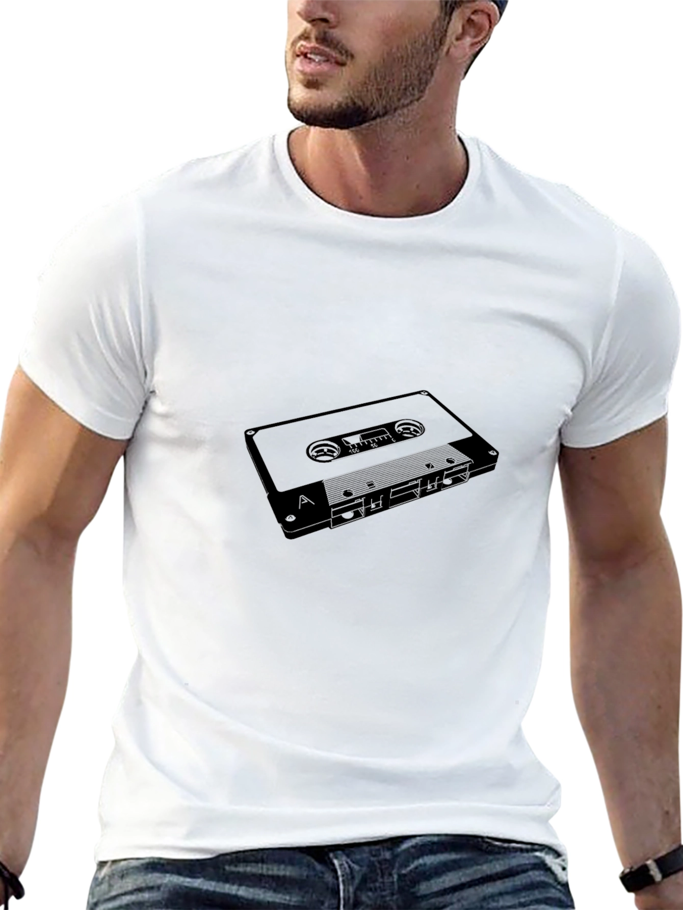 Black Retro Cassette Tape Graphic T-Shirt - Black view 13