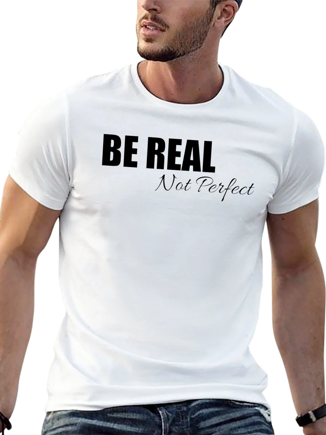 Black Be Real Graphic Tee - Black Casual T-Shirt view 13