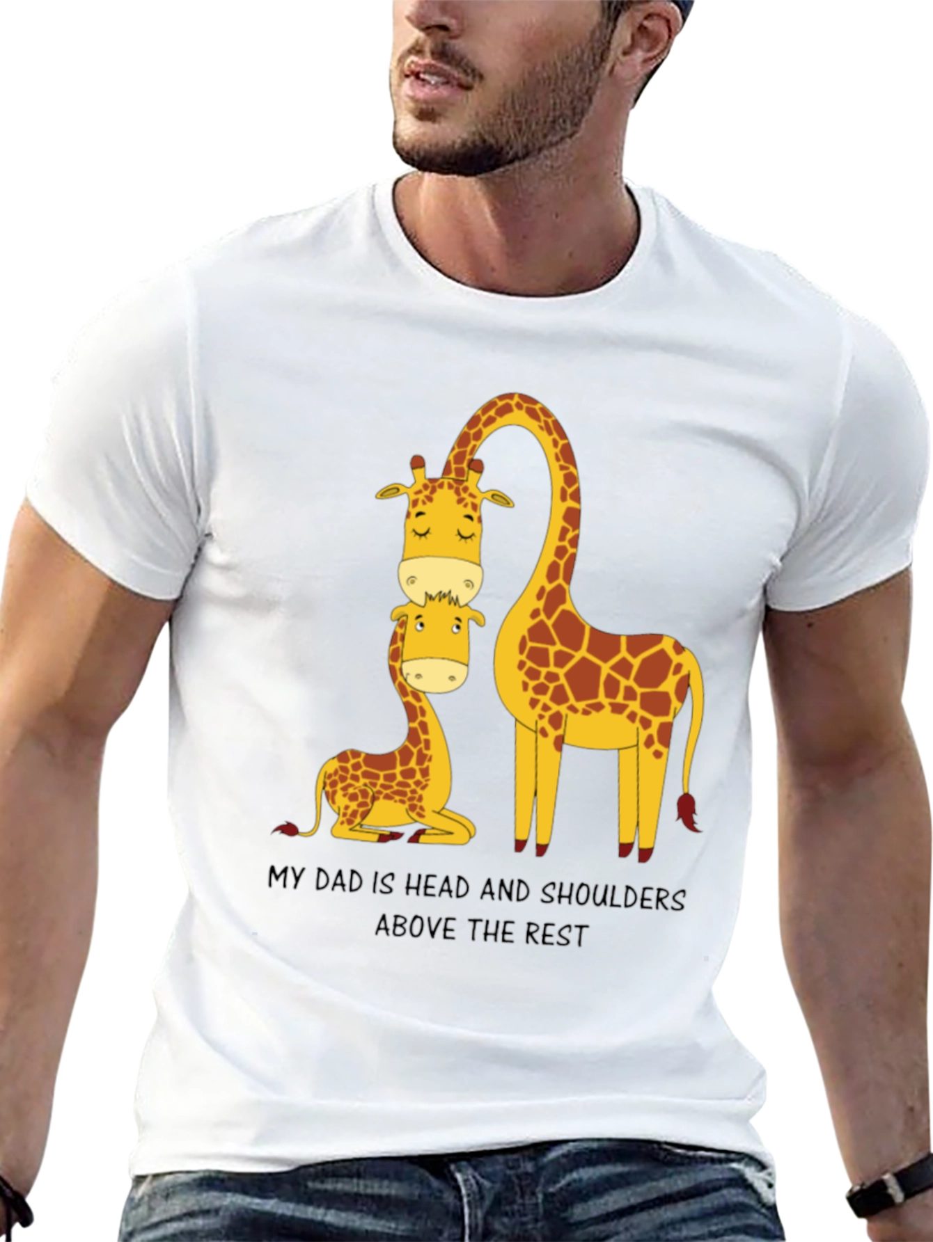 Black Giraffe Dad T-Shirt: Head and Shoulders Above the Rest view 13