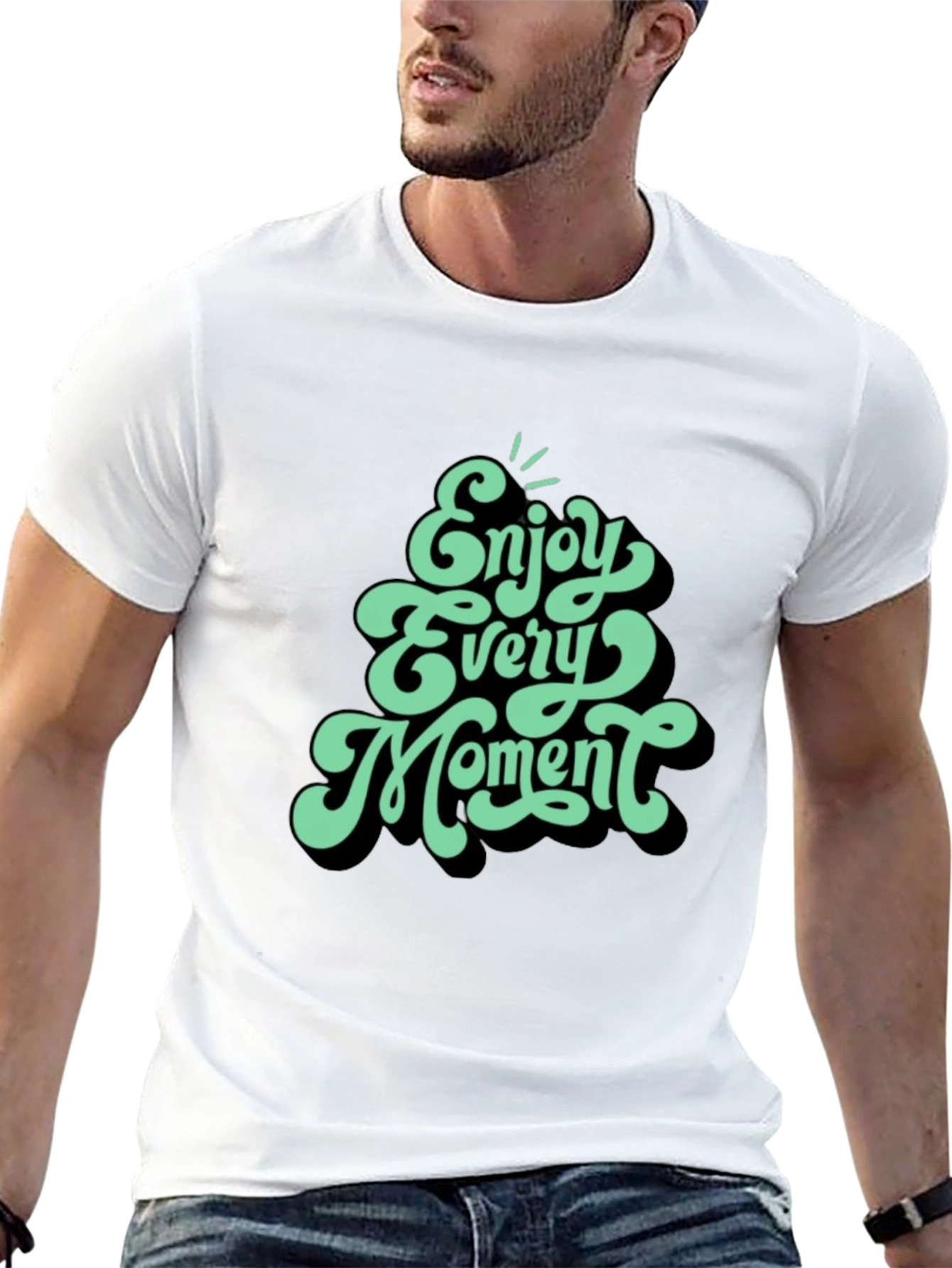 Enjoy Every Moment Graphic Tee - Stylish Black T-Shirt - 13