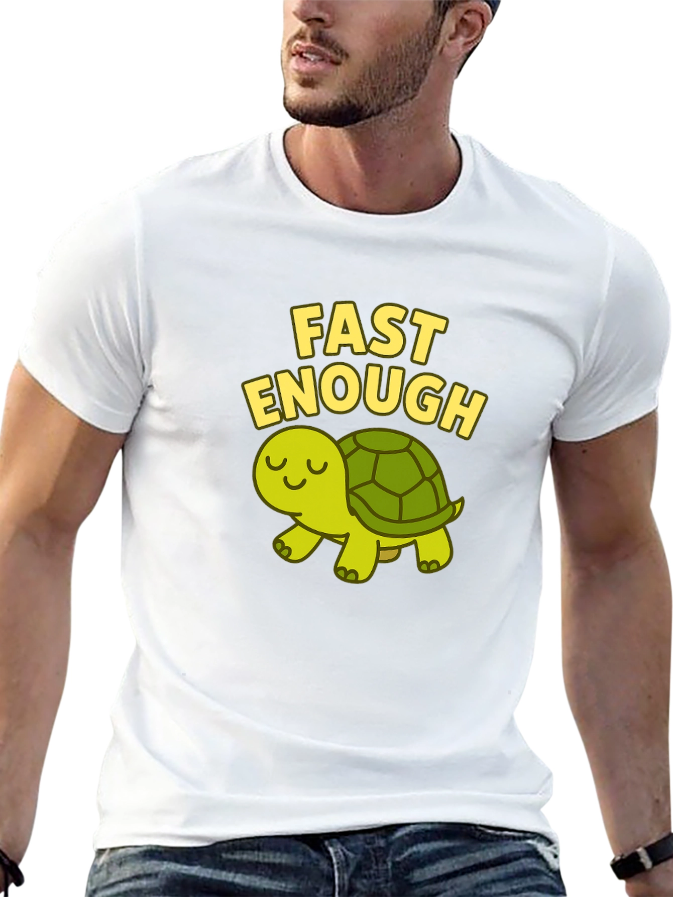 Black Fast Enough Turtle T-Shirt - Cute and Funny! view 13