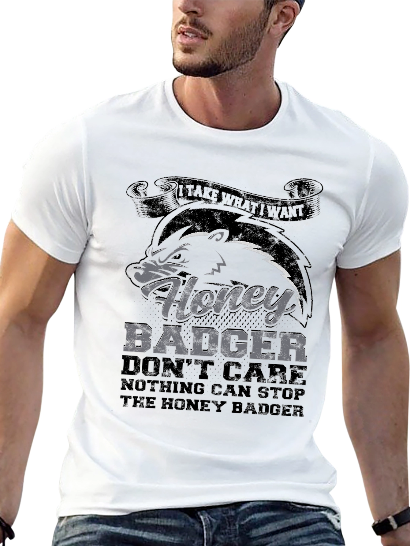 Black Honey Badger T-Shirt - Don't Care view 13
