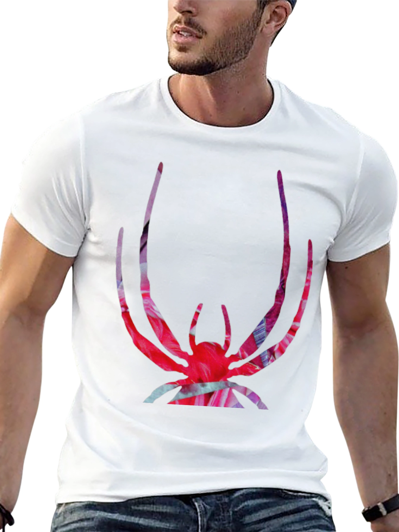 Black Bold Spider Graphic Tee - Vivid Print on Black view 13