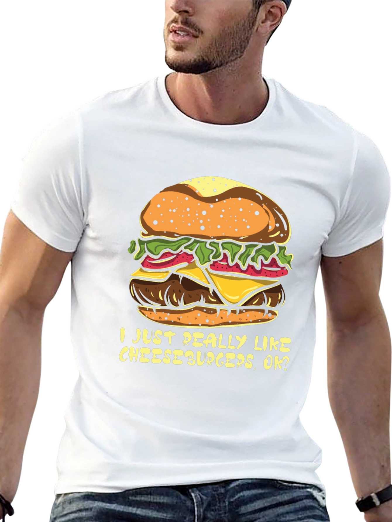 Black Cheeseburger Lover T-Shirt - Funny Foodie Tee view 13