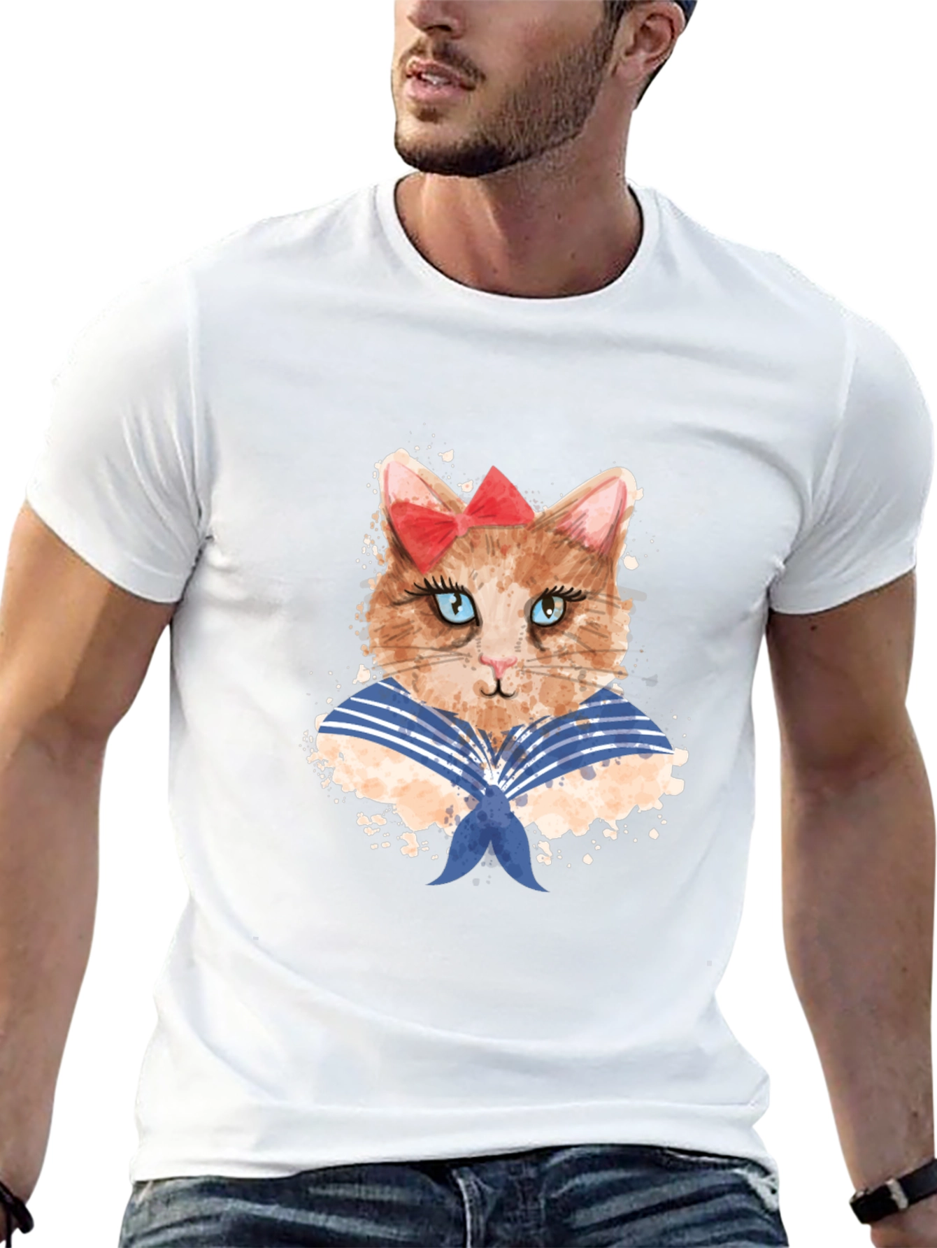 Black Sailor Cat T-Shirt view 13