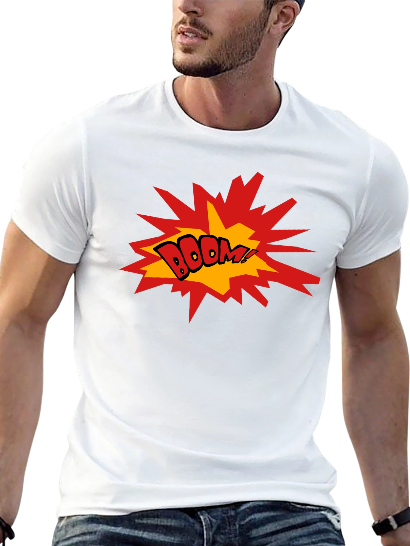 Black BOOM! Graphic Print Black T-Shirt view 13