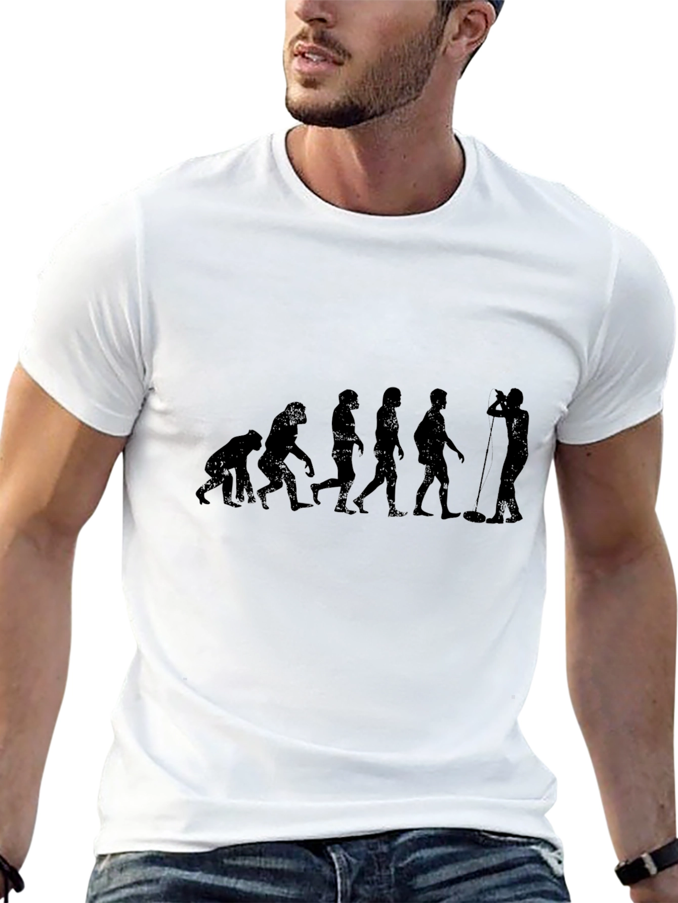 Black Evolution of Sound Man Black T-Shirt view 13