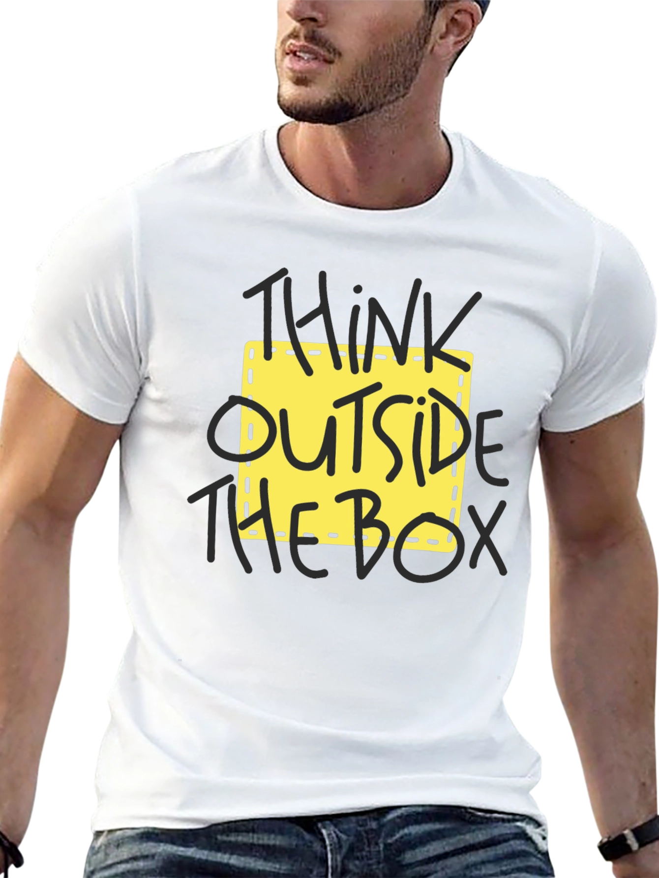 Black Think Outside the Box Graphic Tee view 13