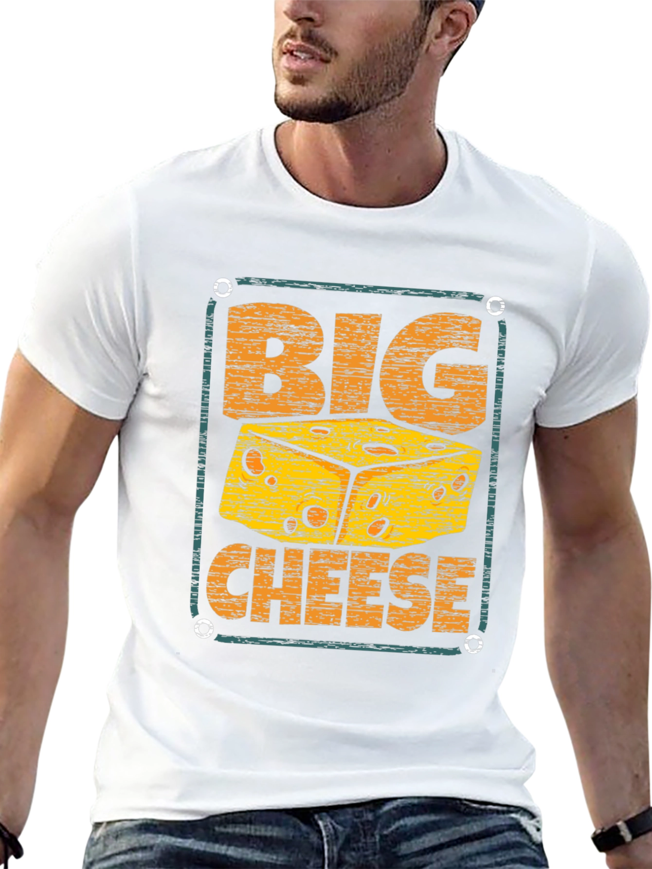 Black Big Cheese Graphic T-Shirt - Novelty Tee view 13