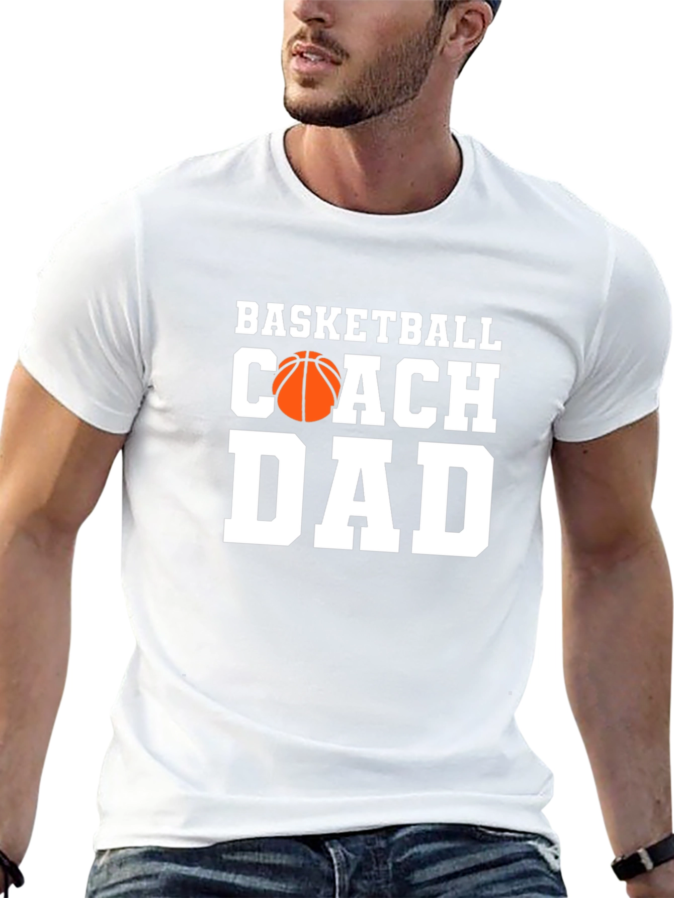 Black Basketball Coach Dad Graphic T-Shirt view 13