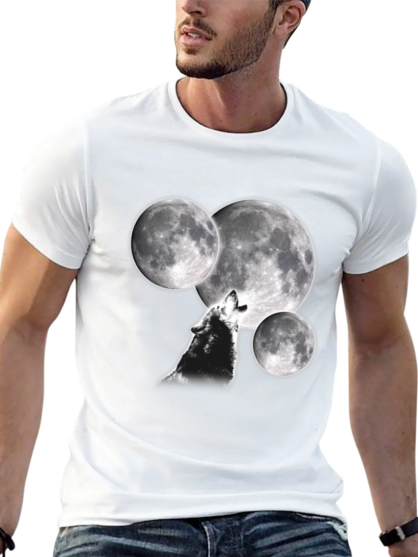 Black Wolf Moon T-Shirt - Black view 13