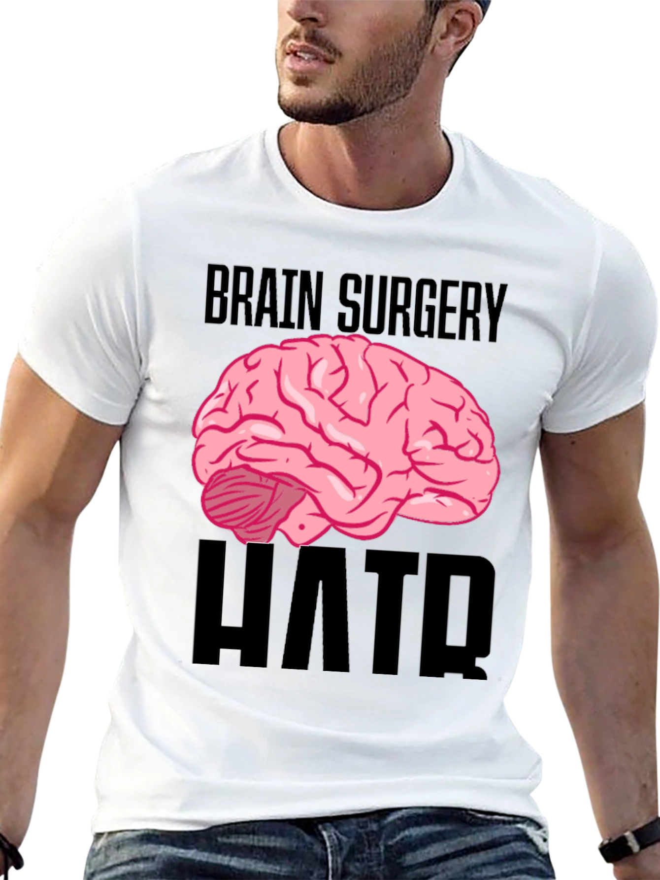 Black Brain Surgery Humor Black T-Shirt view 13