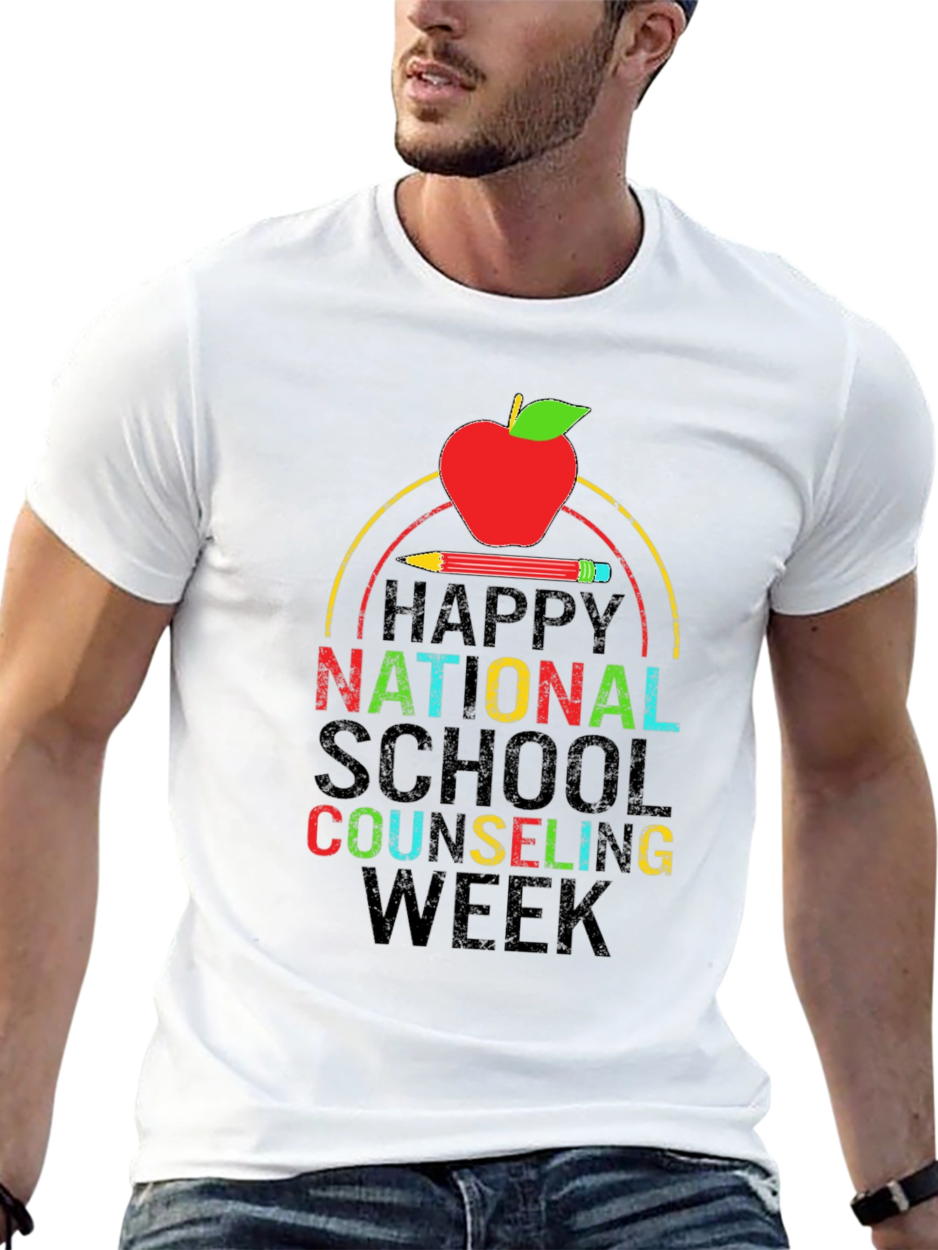 Black Happy National School Counseling Week T-Shirt view 13