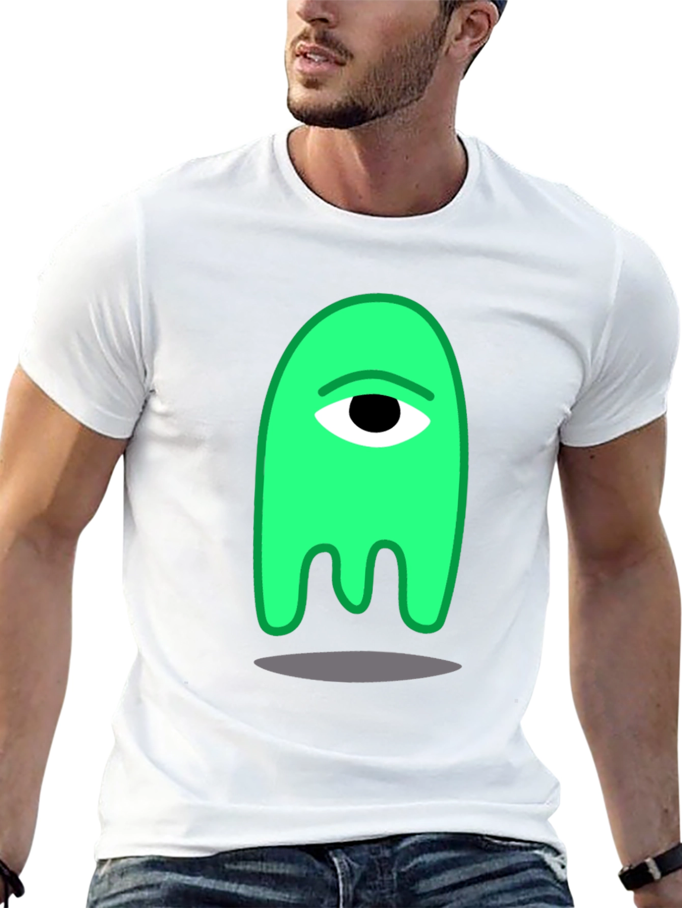 Black One-Eyed Green Monster Graphic Tee view 13