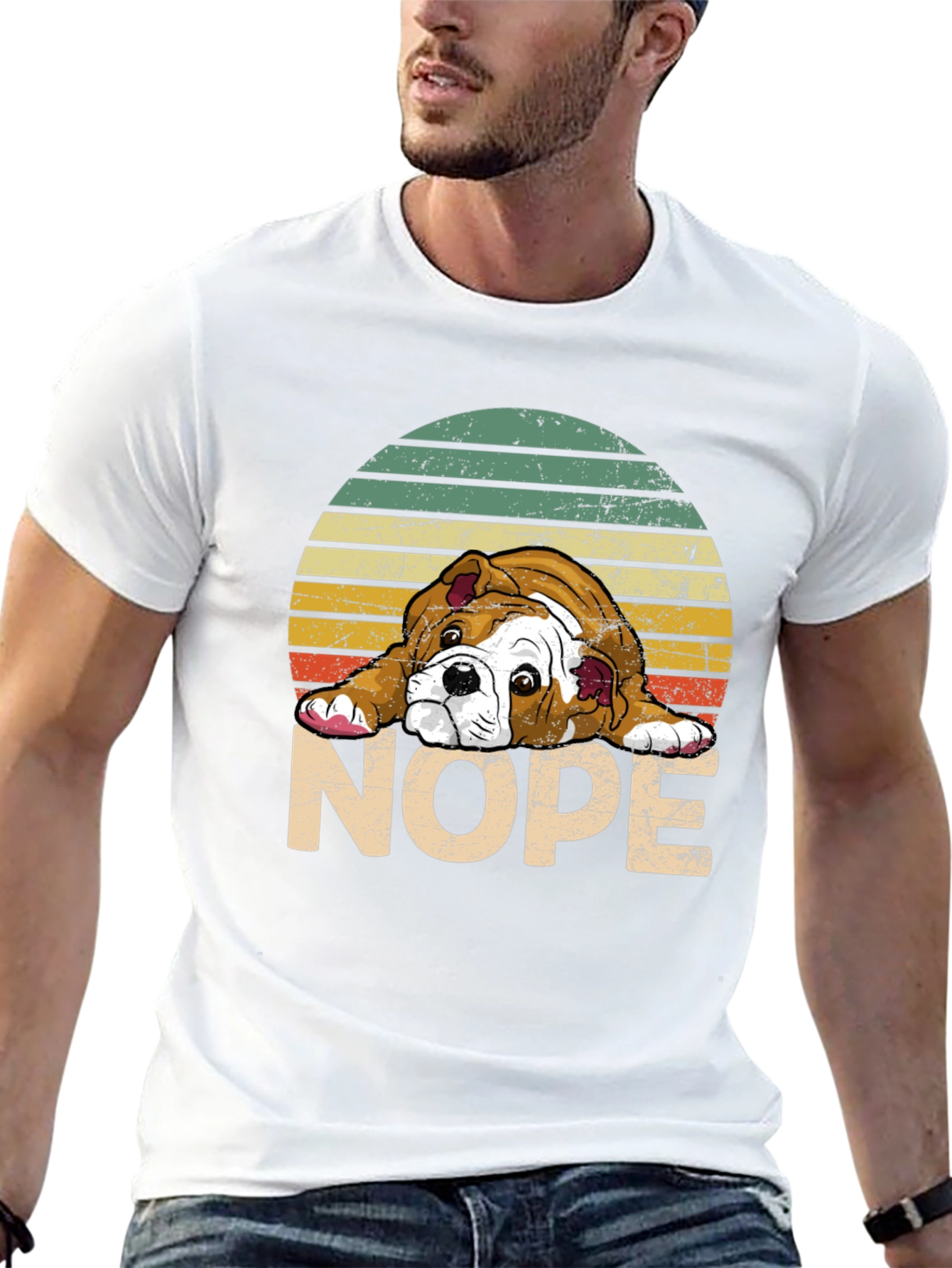 Black Bulldog NOPE T-Shirt - Funny Dog Lover Tee view 13