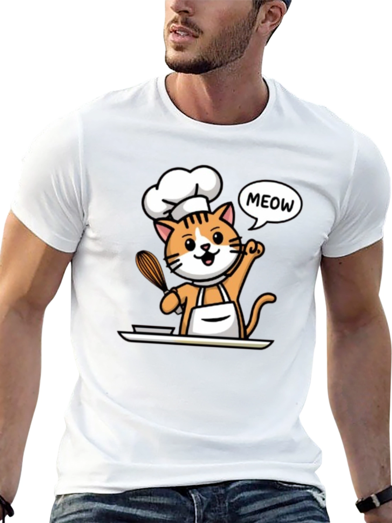 Black Chef Cat T-Shirt - Funny Culinary Kitten Tee view 13