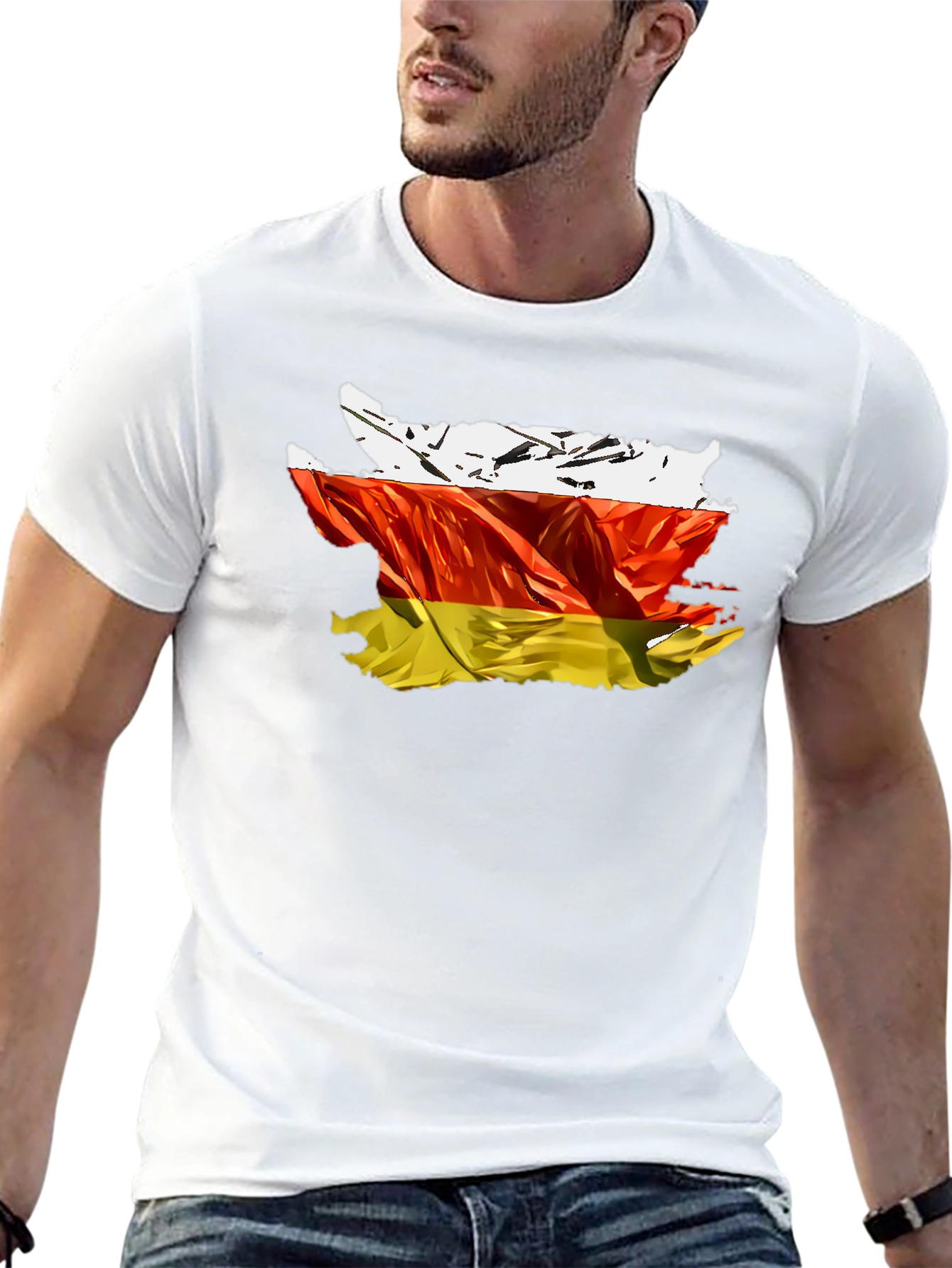 Black South Ossetia Flag Graphic Tee view 13