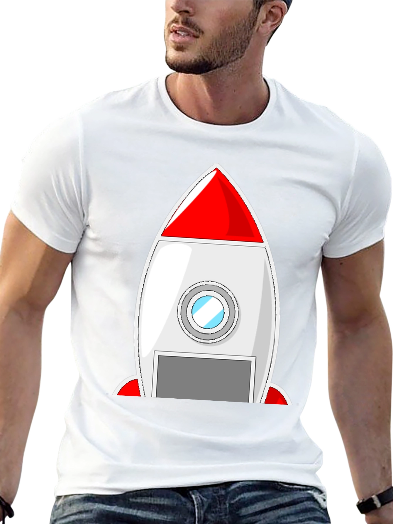 Black Rocket Ship Graphic Tee - Blast Off in Style! view 13