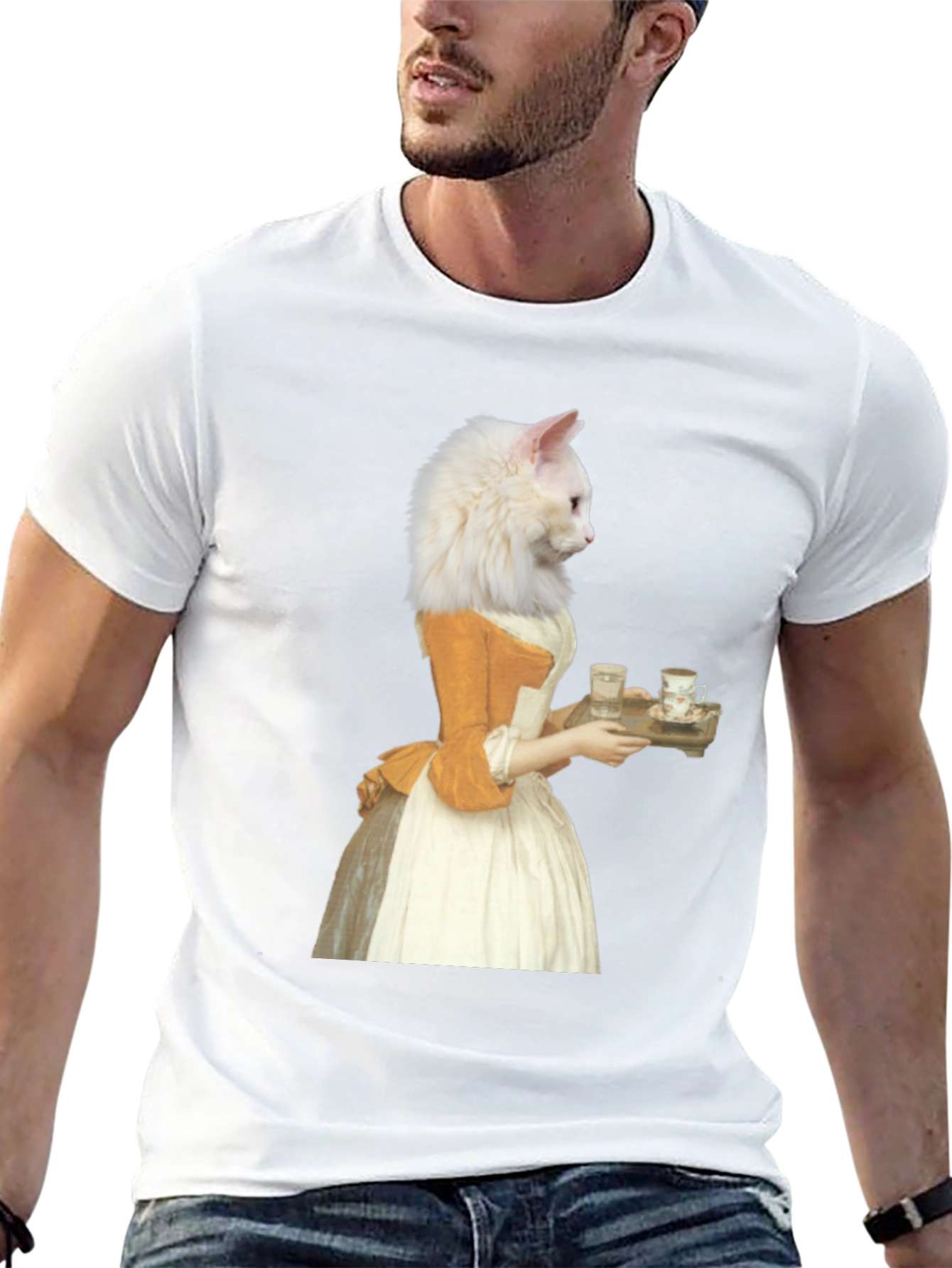 Black Cat Marie Antoinette Graphic T-Shirt view 13