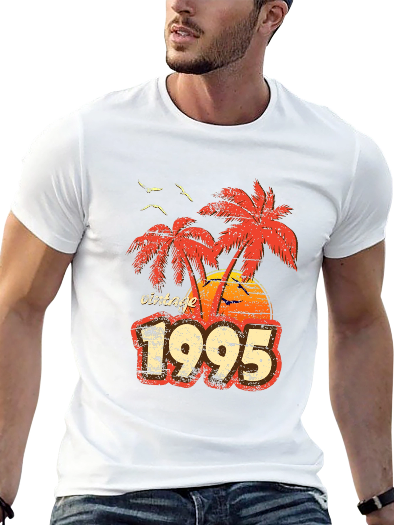 Black Vintage 1995 Palm Tree Graphic T-Shirt view 13