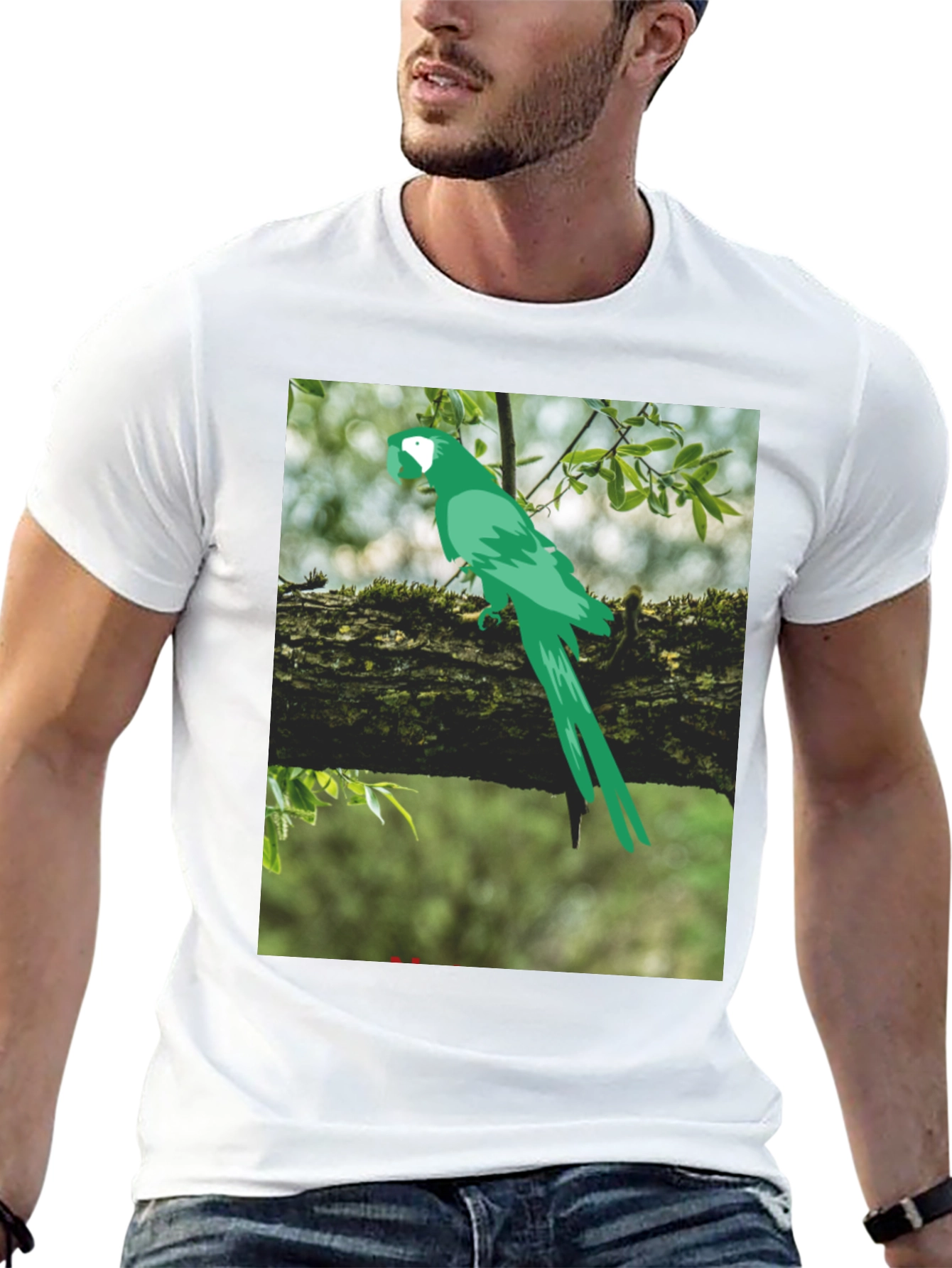 Black Parrot Graphic Tee - Nature Inspired Print view 13