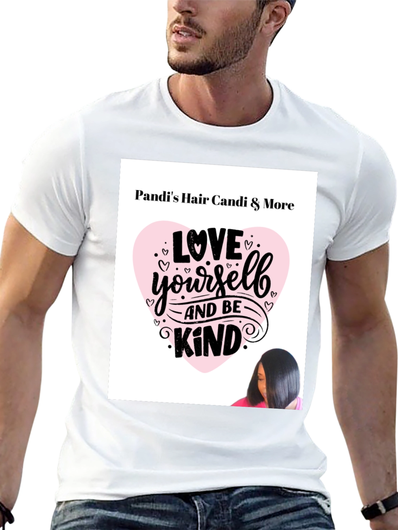 Black Pandi's Hair Candi & More 'Love Yourself and Be Kind' Graphic T-Shirt view 13