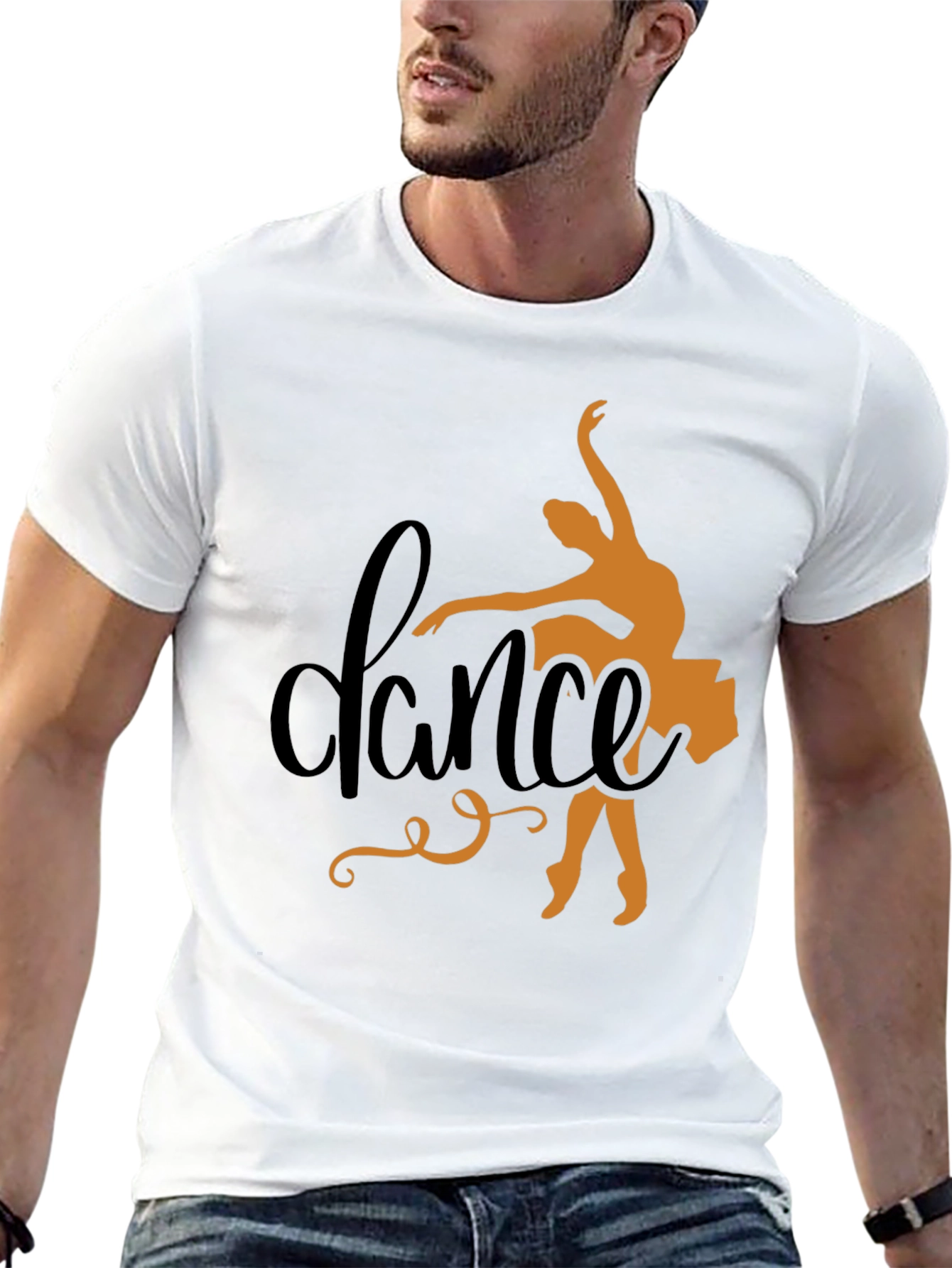 Black Dance Silhouette Black Tee - Artistic Dancer Shirt view 13
