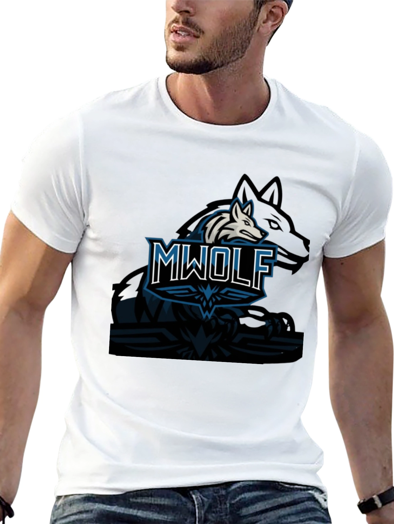 Black MWOLF Graphic T-Shirt - Black, Casual Wear view 13