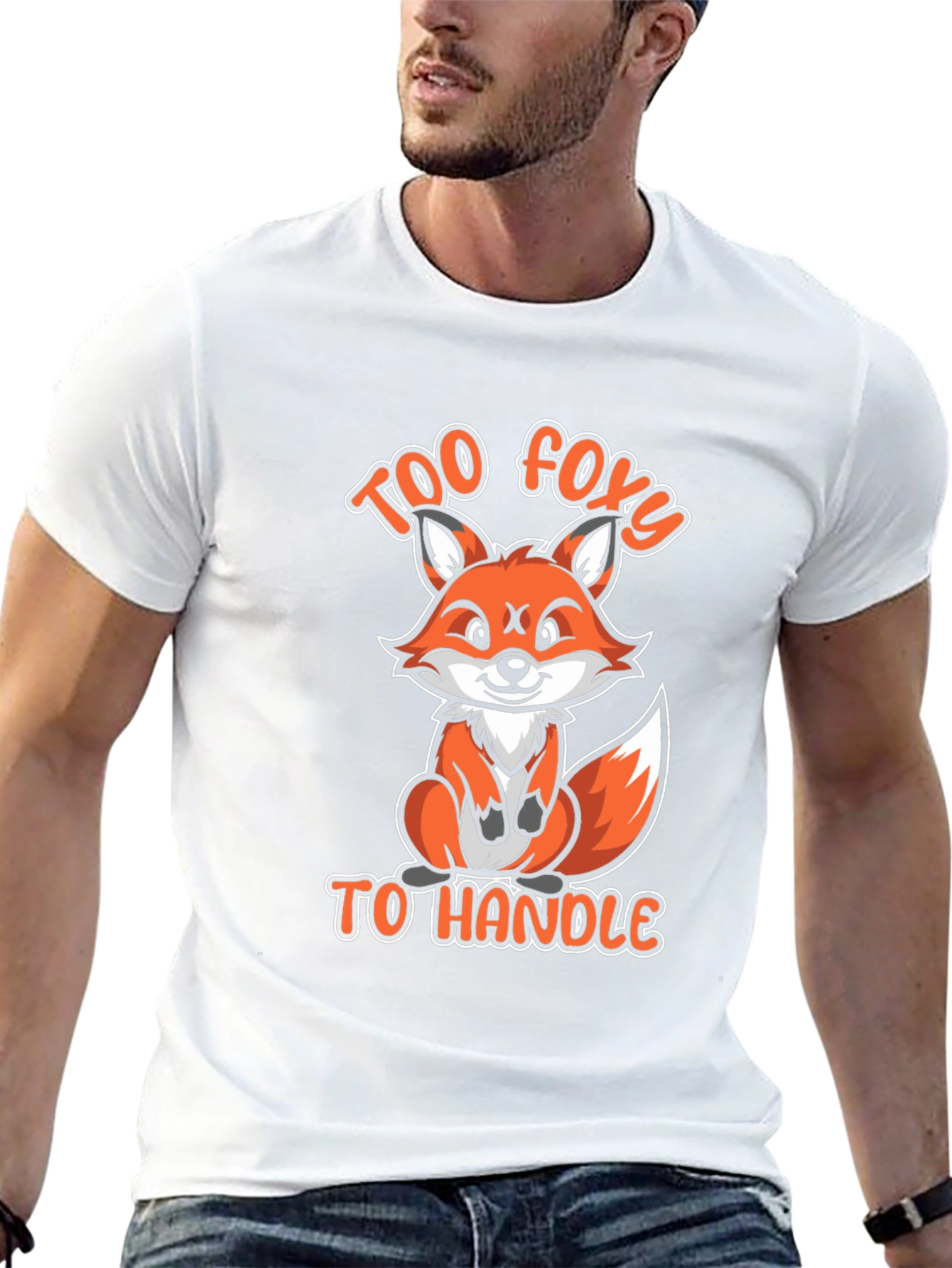 Black Too Foxy To Handle Funny Fox Graphic T-Shirt view 13