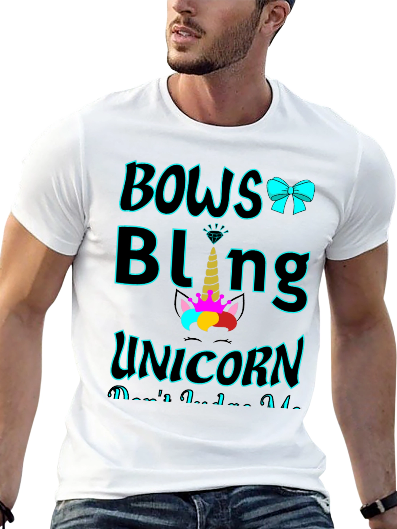 Black Bows Bling Unicorn Graphic Tee view 13